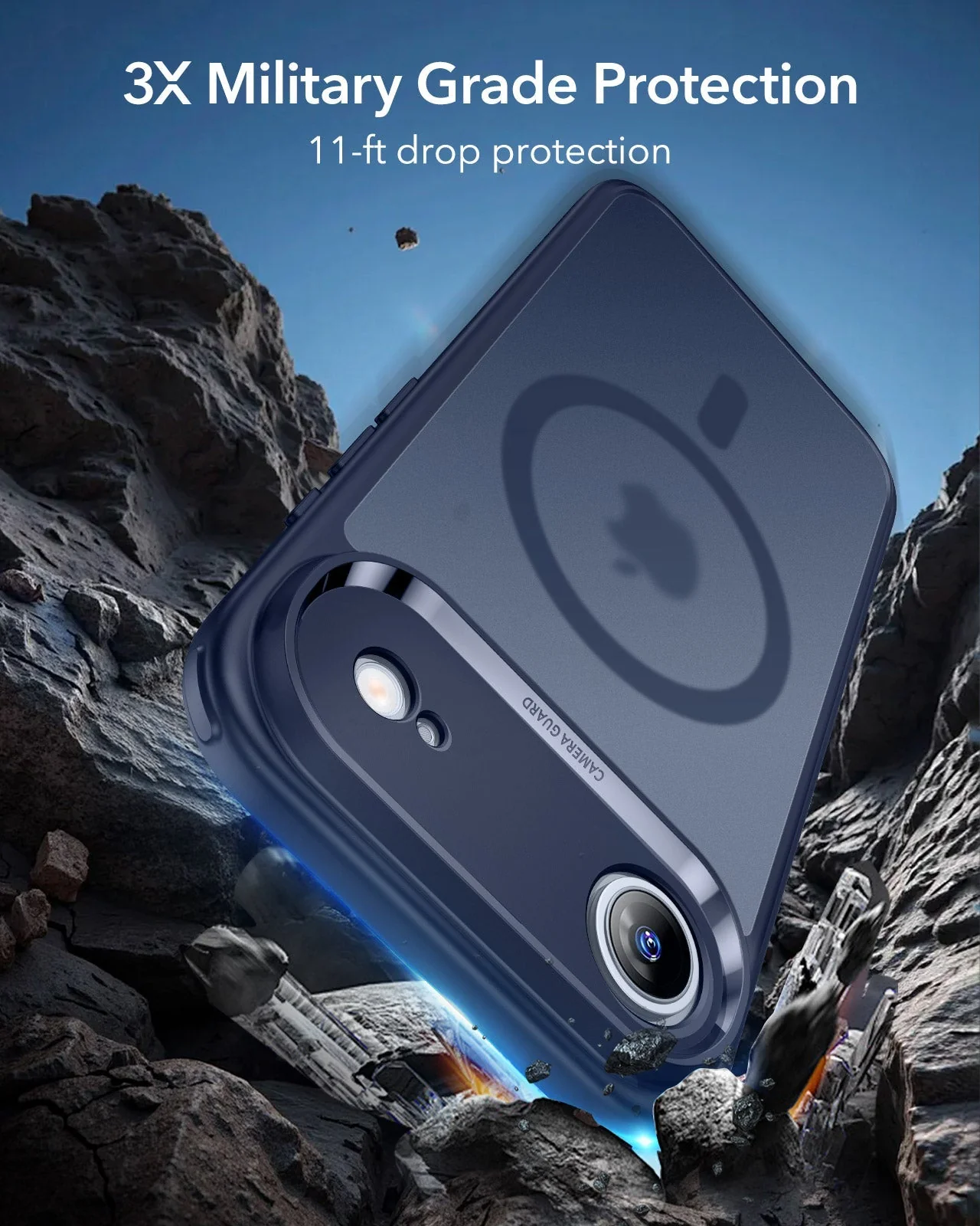 iPhone Air Classic Hybrid Magnetic Case (Camera Control) - Frosted Blue - Image 4