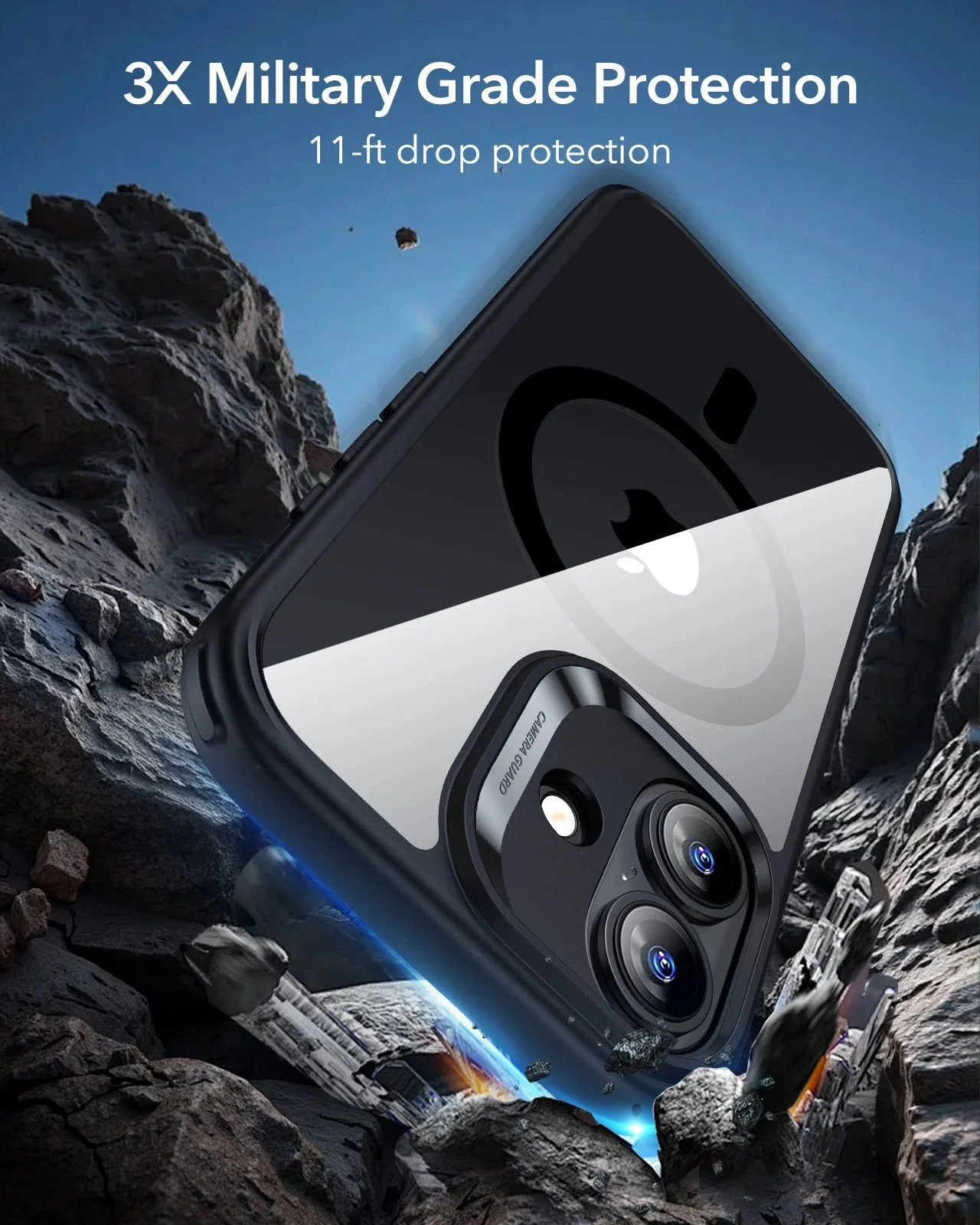 iPhone 17 Classic Hybrid Magnetic Case (Camera Control) - Clear Black - Image 4