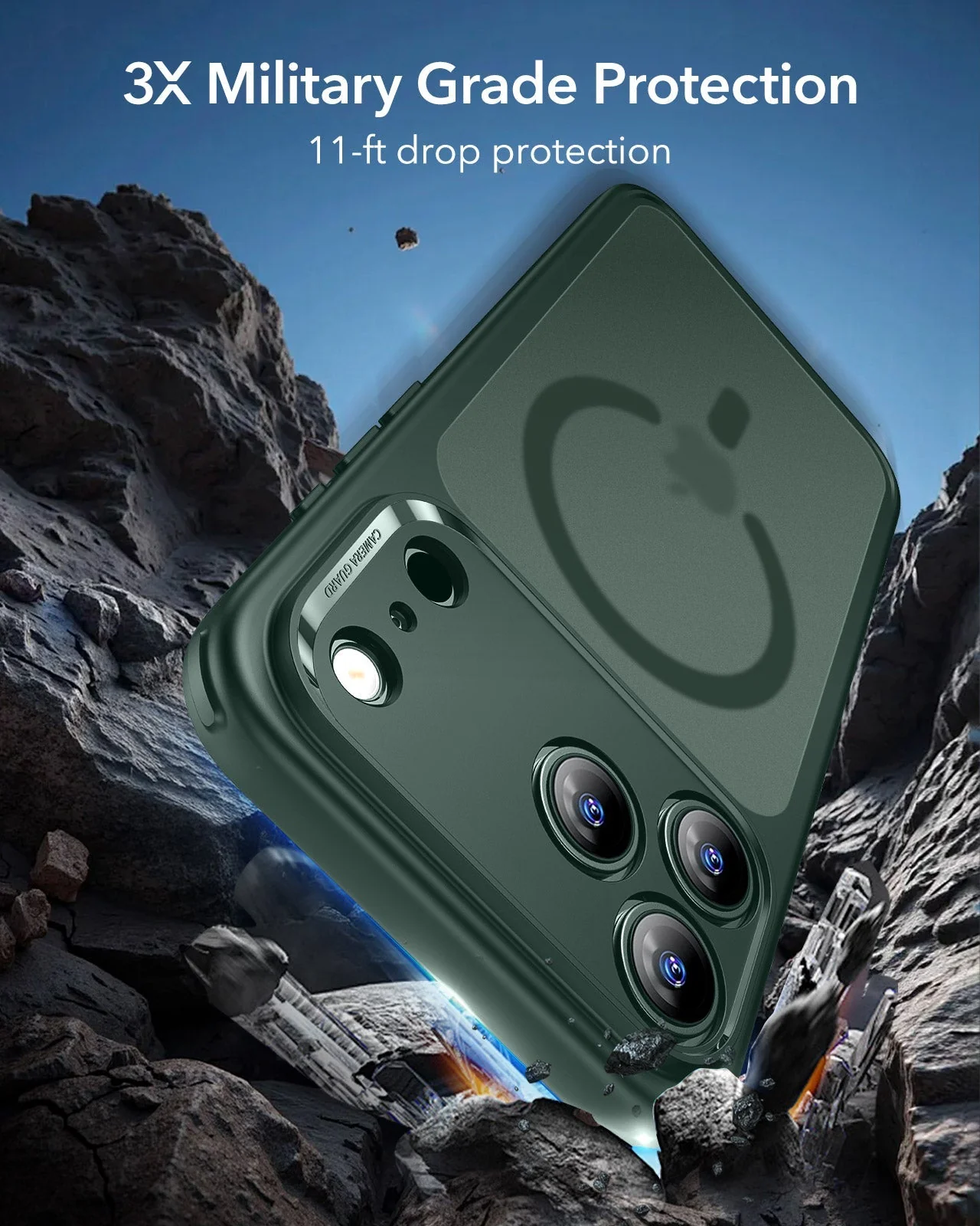 iPhone 17 Pro Classic Hybrid Magnetic Case (Camera Control) - Frosted Green - Image 4