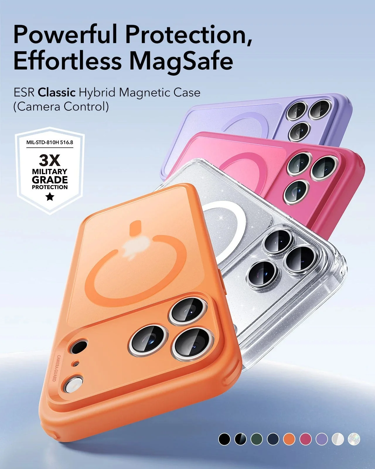 iPhone 17 Pro Classic Hybrid Magnetic Case (Camera Control) - Frosted Orange - Image 2