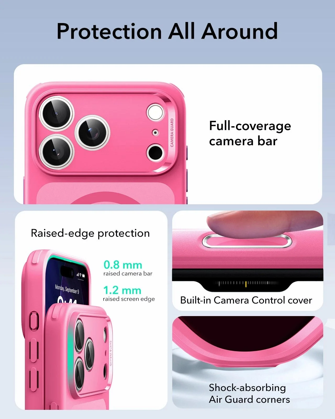 iPhone 17 Pro Classic Hybrid Magnetic Case (Camera Control) - Frosted Pink - Image 3