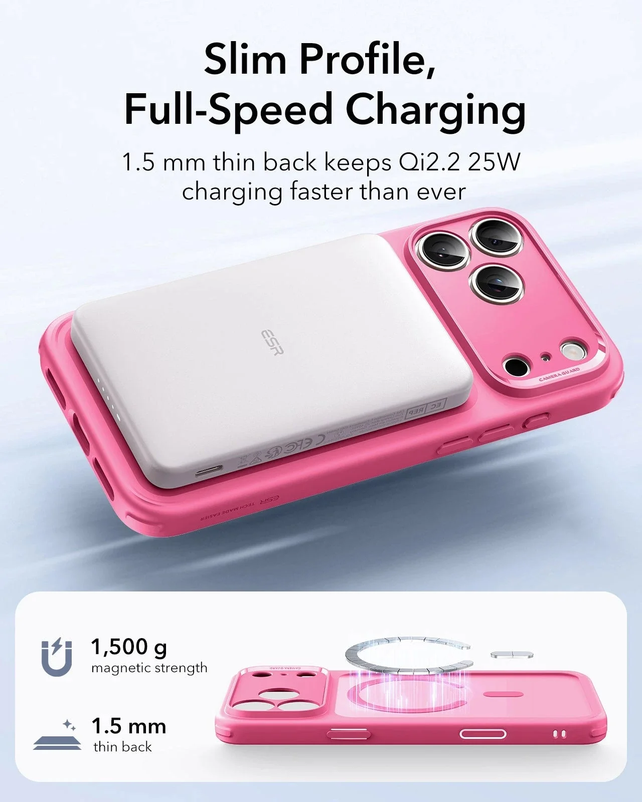 iPhone 17 Pro Classic Hybrid Magnetic Case (Camera Control) - Frosted Pink - Image 5