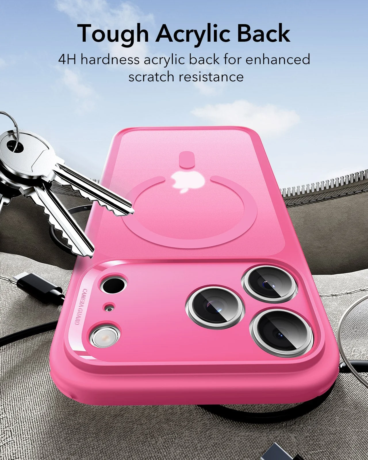 iPhone 17 Pro Classic Hybrid Magnetic Case (Camera Control) - Frosted Pink - Image 7