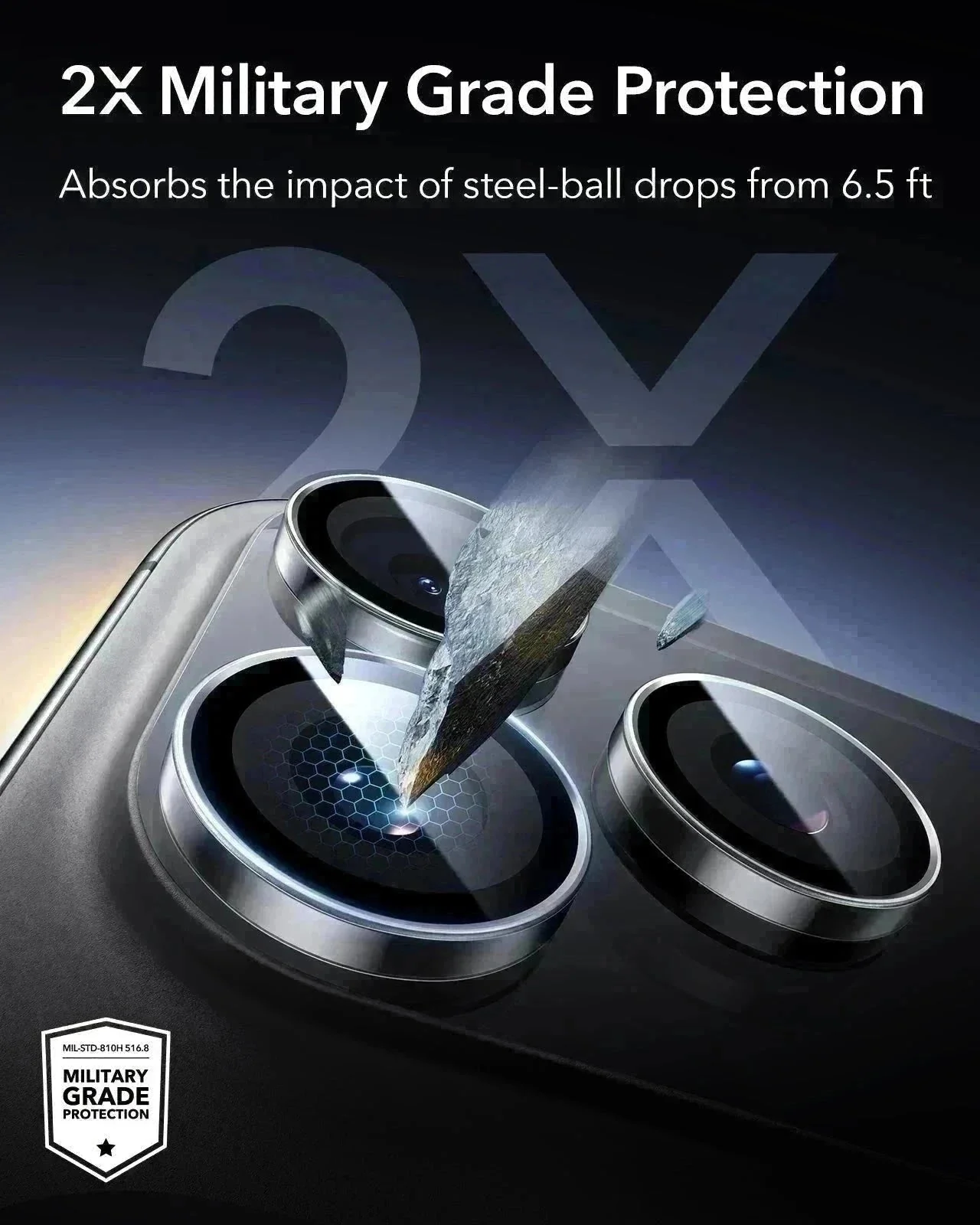 iPhone 17 Pro Max/17 Pro Armorite®️ Camera Lens Protector - Clear - Image 4