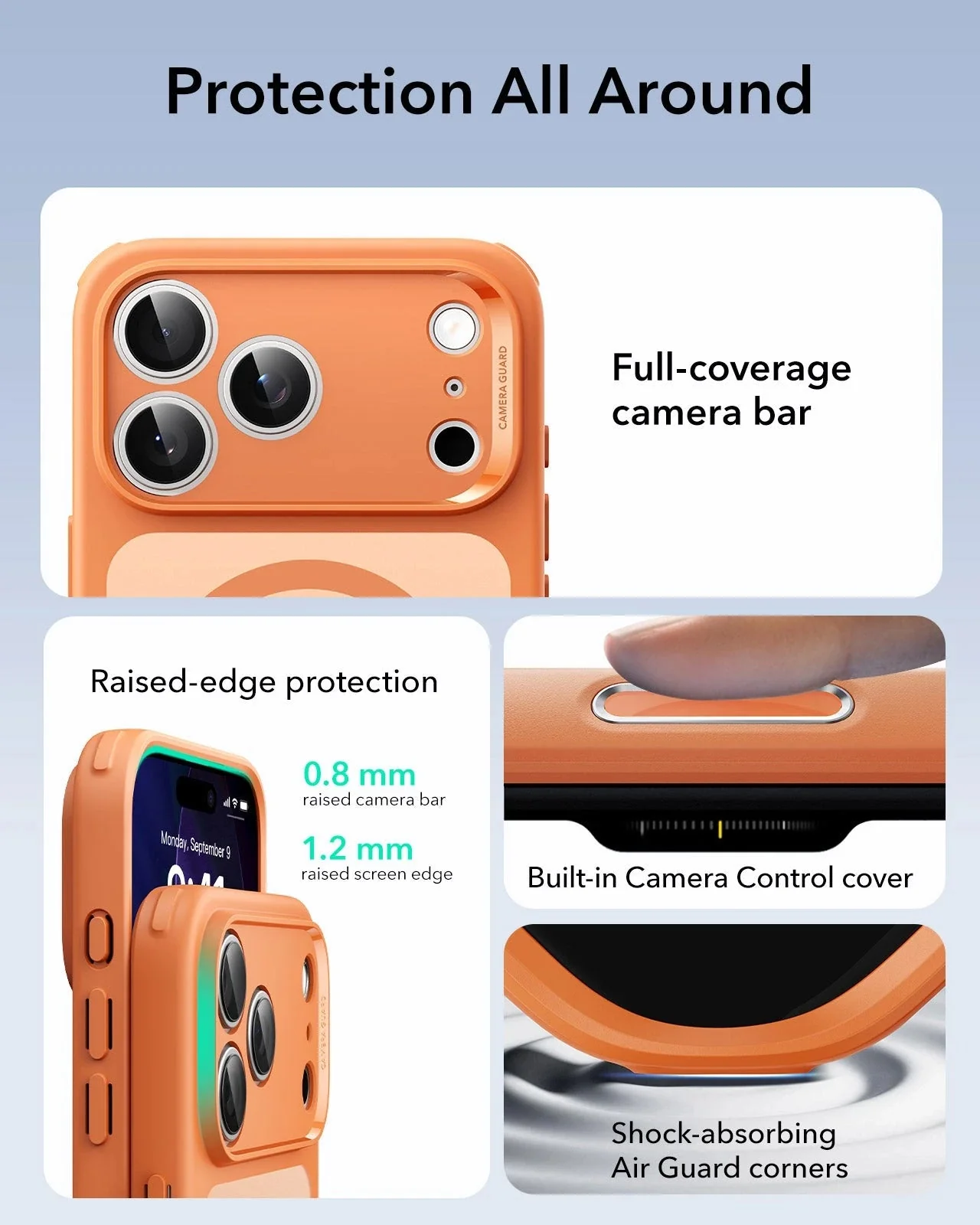 iPhone 17 Pro Max Classic Hybrid Magnetic Case (Camera Control) - Frosted Orange - Image 3