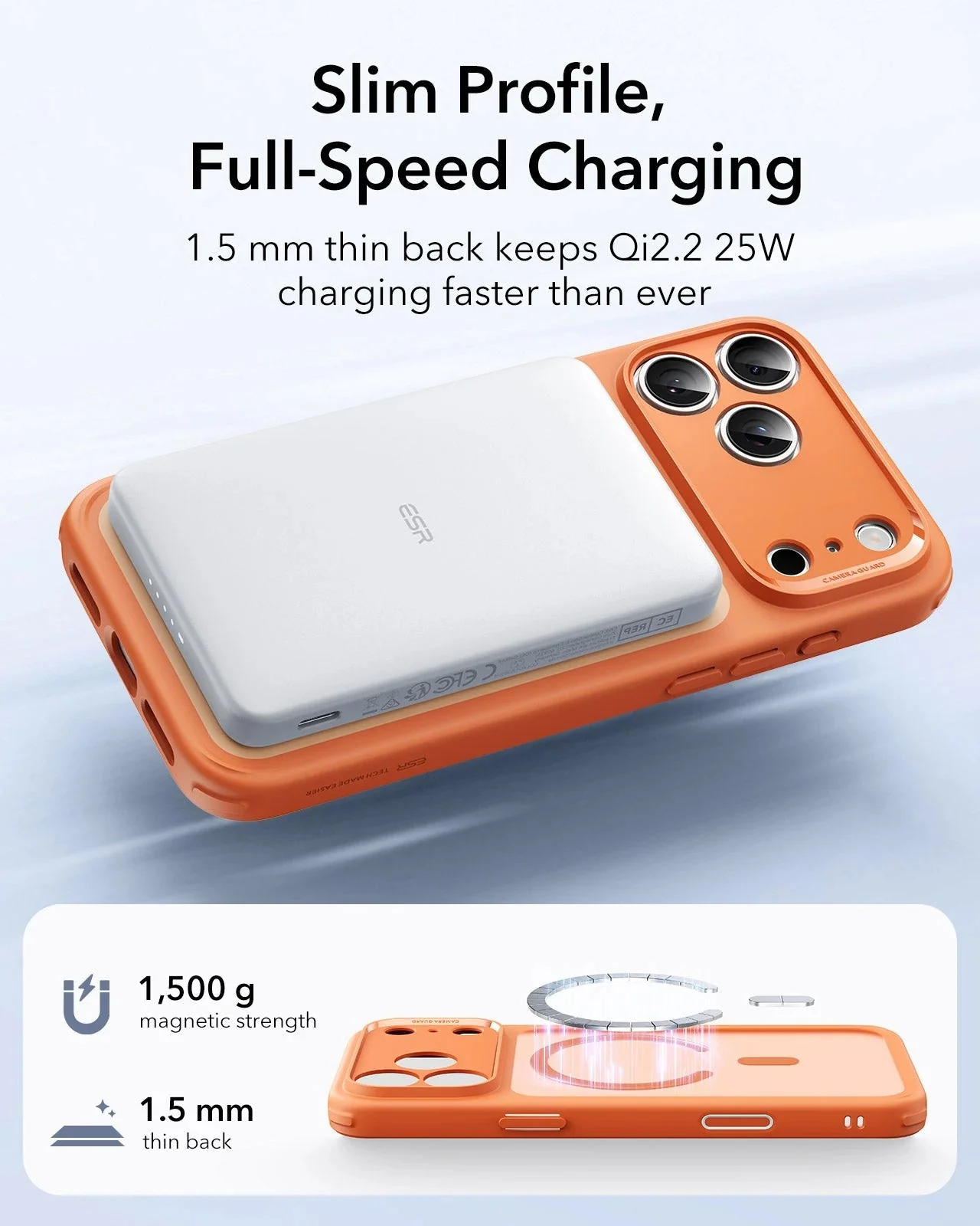 iPhone 17 Pro Max Classic Hybrid Magnetic Case (Camera Control) - Frosted Orange - Image 5