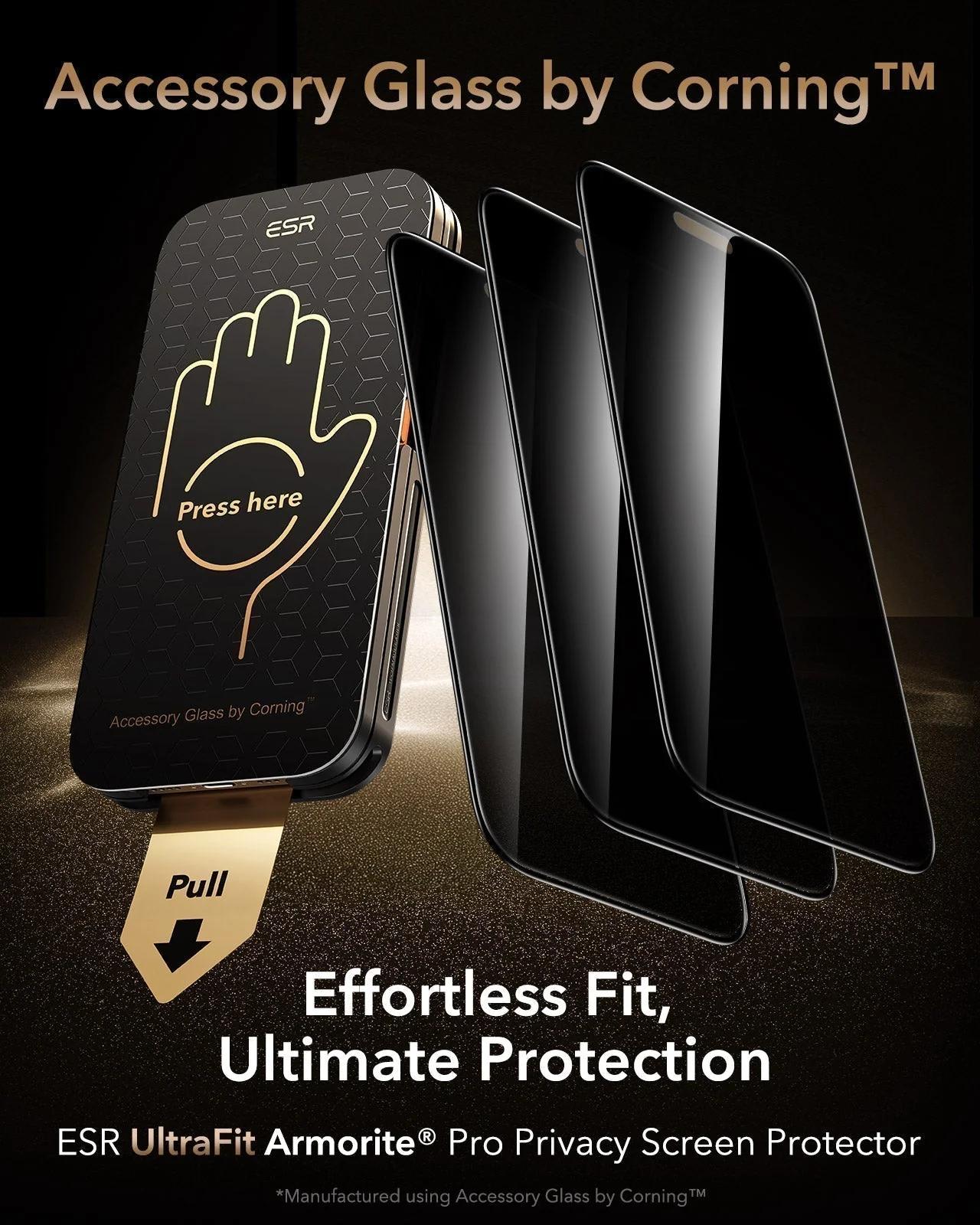 iPhone 17 Pro UltraFit Armorite® Pro Privacy Screen Protector - 3 Pack - Image 2