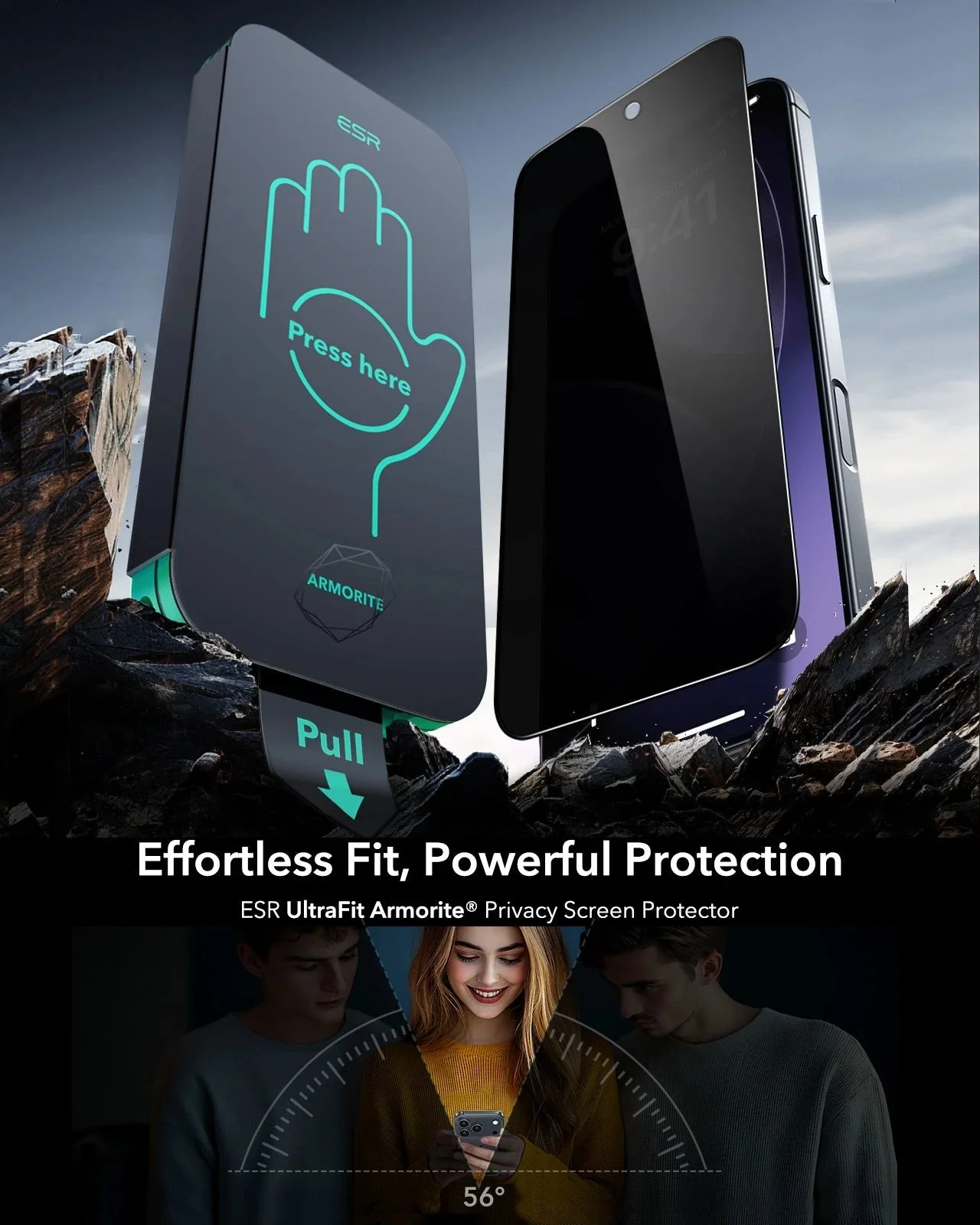 iPhone 17 Pro UltraFit Armorite®️ Privacy Screen Protector - 3 Pack - Image 2