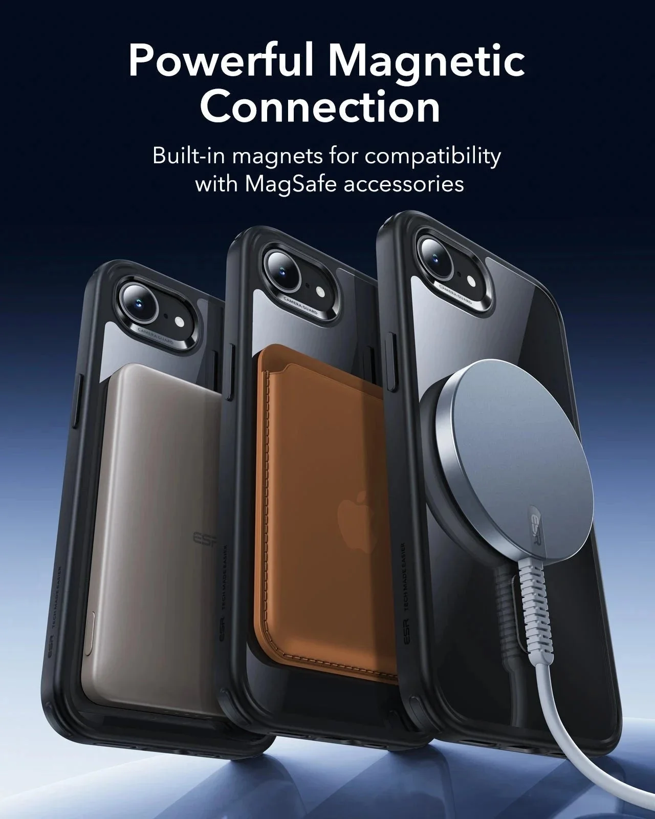 iPhone 17e Classic Hybrid Magnetic Case - Clear Black - Image 5