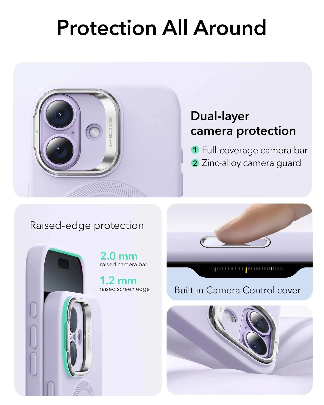 iPhone 17 Bundle Cloud Soft Magnetic Case (Stash Stand) and Armorite Pro Privacy Screen Protector - Lavender - Image 3
