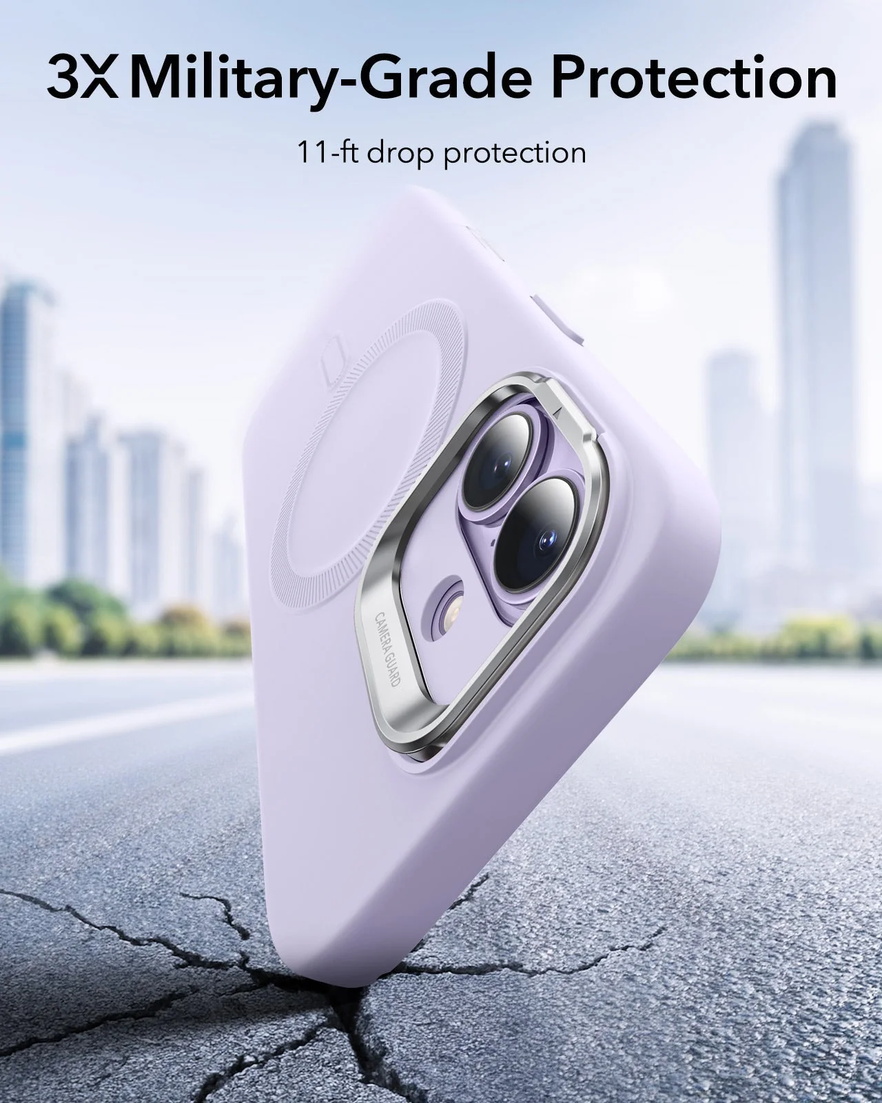 iPhone 17 Cloud Soft Magnetic Case (Camera Control, Stash Stand) - Lavender - Image 5
