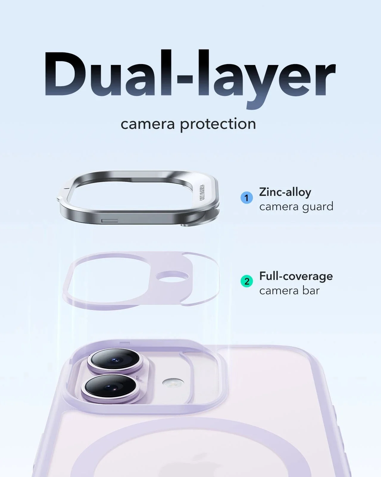 iPhone 17 Bundle Classic Hybrid Magnetic Case (Camera Control, Stash Stand) and Armorite Pro Screen Protector - Frosted Light Purple - Image 6