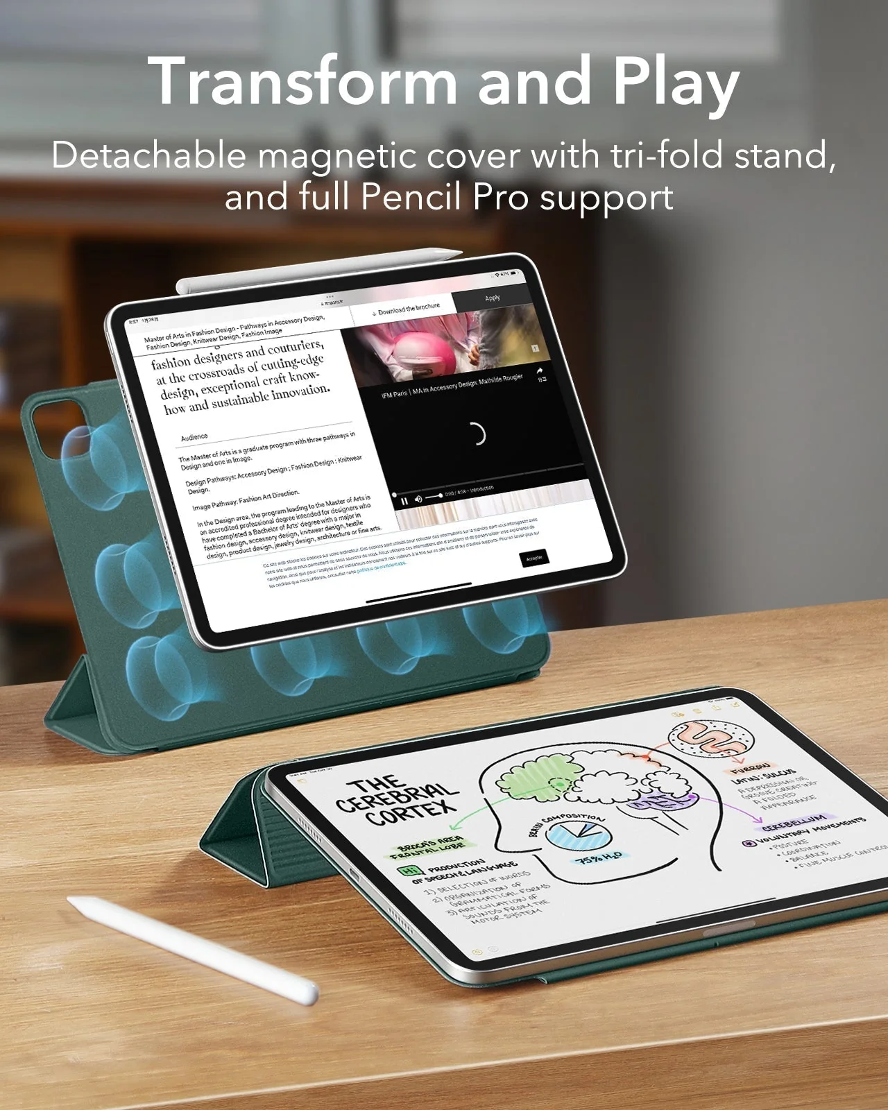 iPad Pro 11" (2025) Rebound Magnetic Case - Forest Green - Image 3