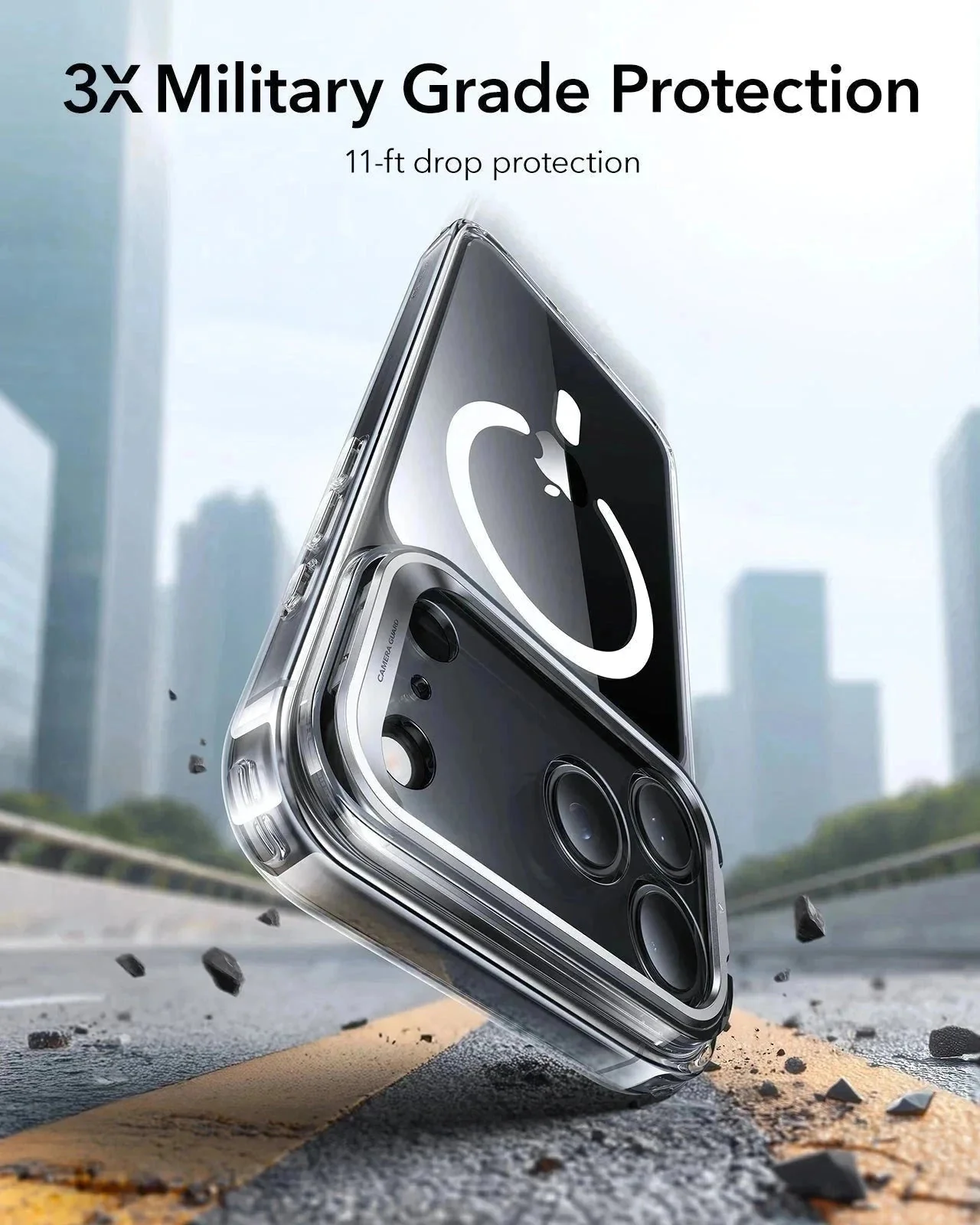 iPhone 17 Pro Classic Hybrid Magnetic Case (Camera Control, Stash Stand) - Clear - Image 3