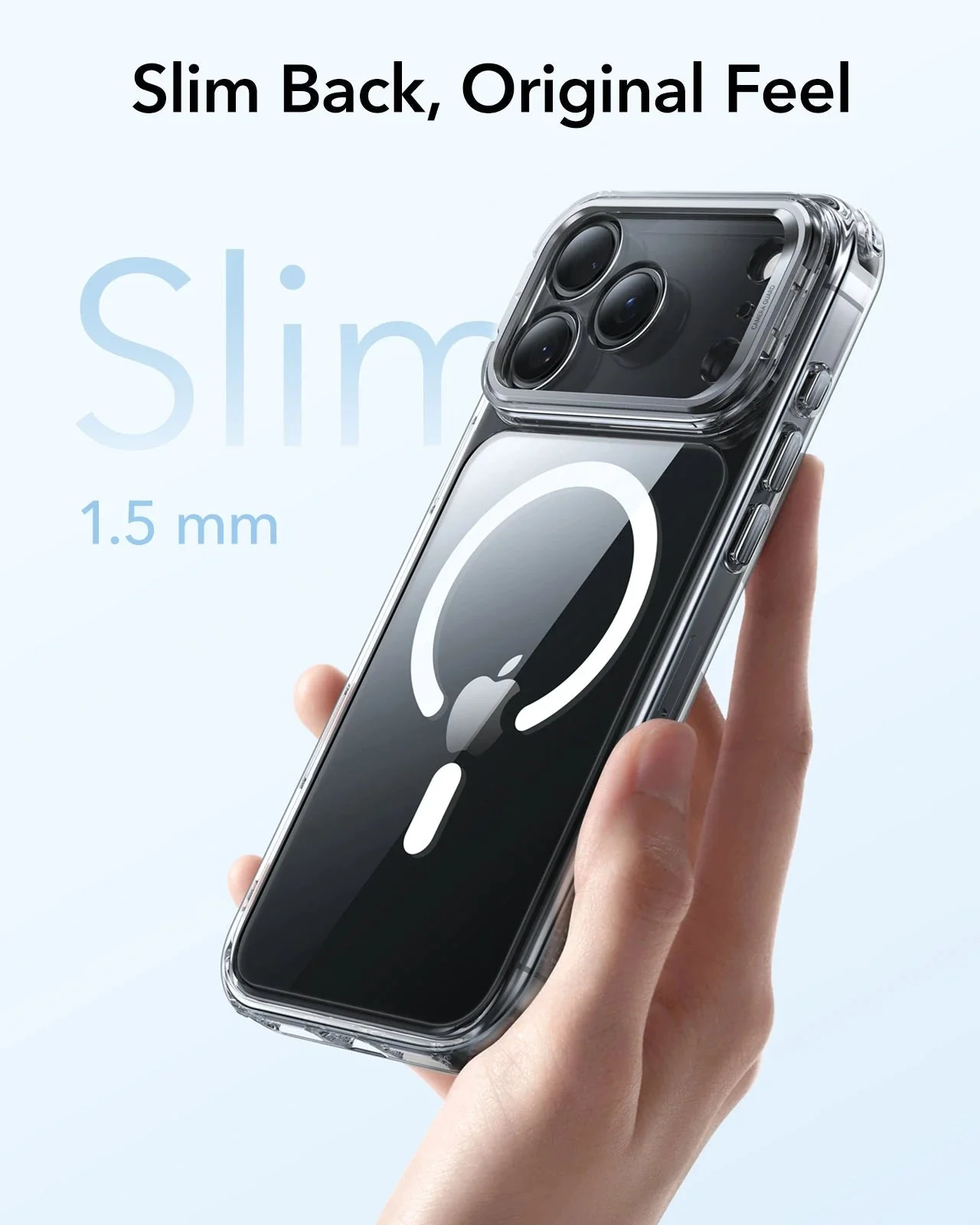 iPhone 17 Pro Classic Hybrid Magnetic Case (Camera Control, Stash Stand) - Clear - Image 7