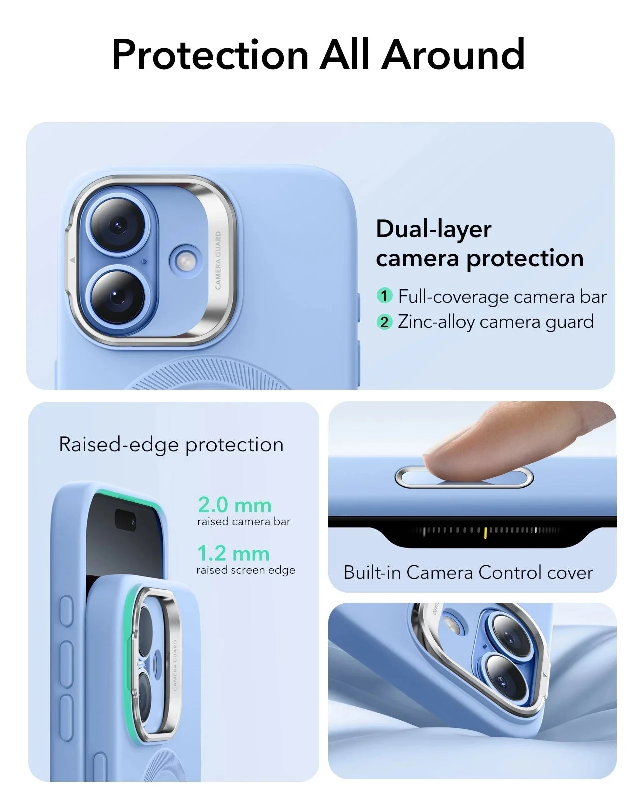 iPhone 17 Cloud Soft Magnetic Case (Camera Control, Stash Stand) - Mist Blue - Image 4