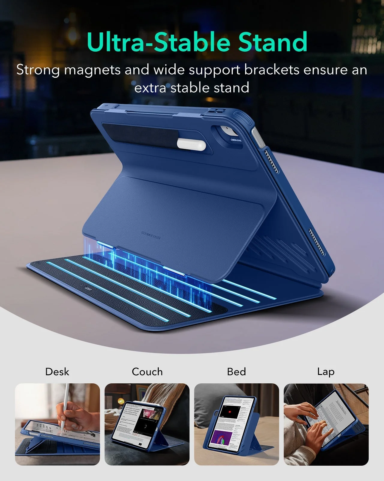iPad 11" (A16) 2025 Bundle Shift Magnetic Case & Armorite® Protection - Navy Blue - Image 4