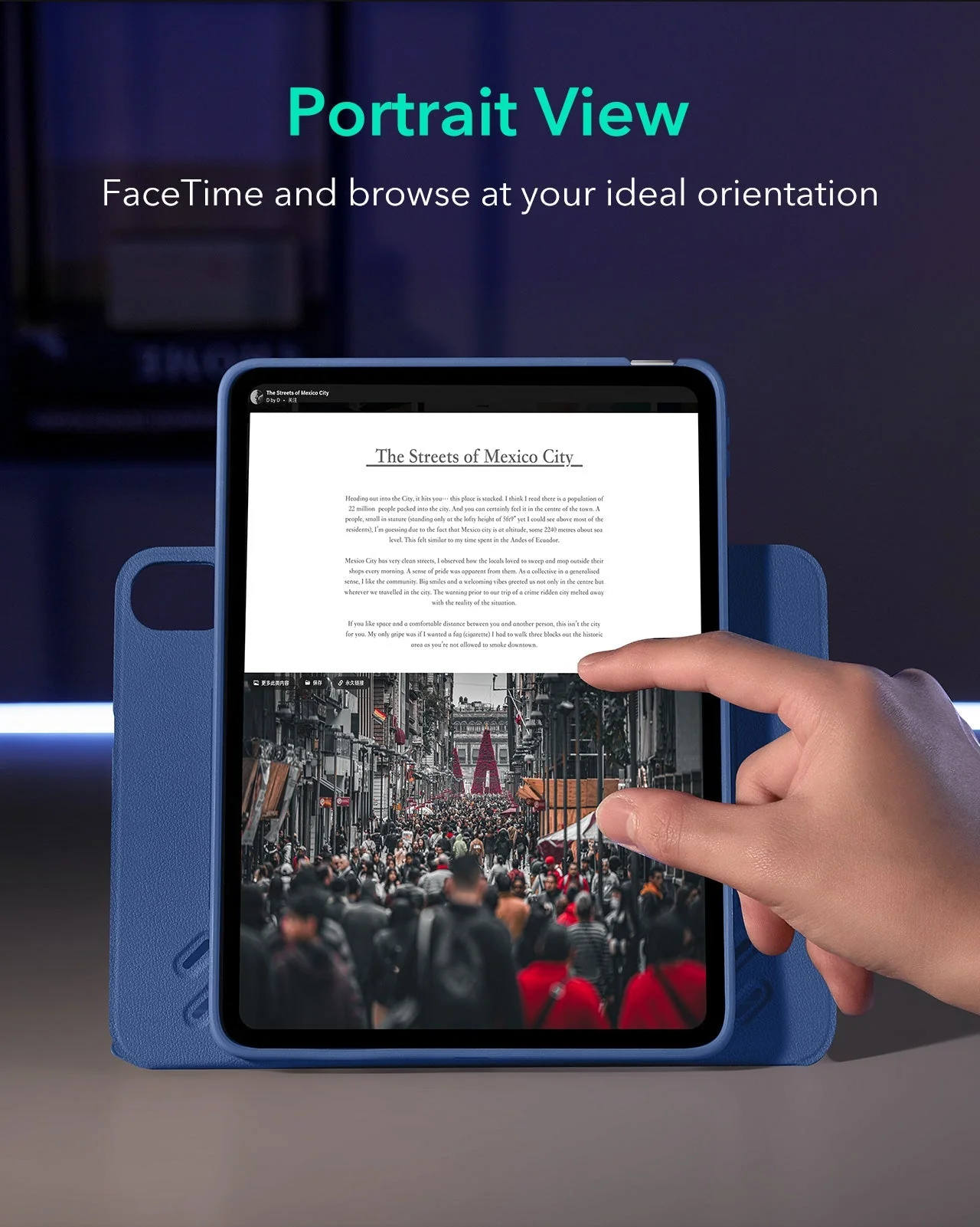 iPad 11" (A16) 2025 Bundle Shift Magnetic Case & Armorite® Protection - Navy Blue - Image 5