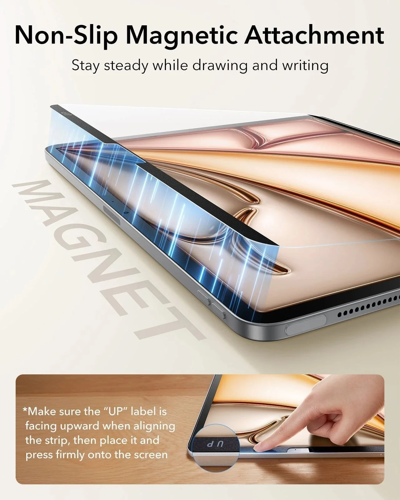 iPad Air 13" (M4) 2026 Bundle Flip Magnetic Case with Pencil Holder, Paper-Feel Magnetic & Armorite® Protection - Navy Blue - Image 21