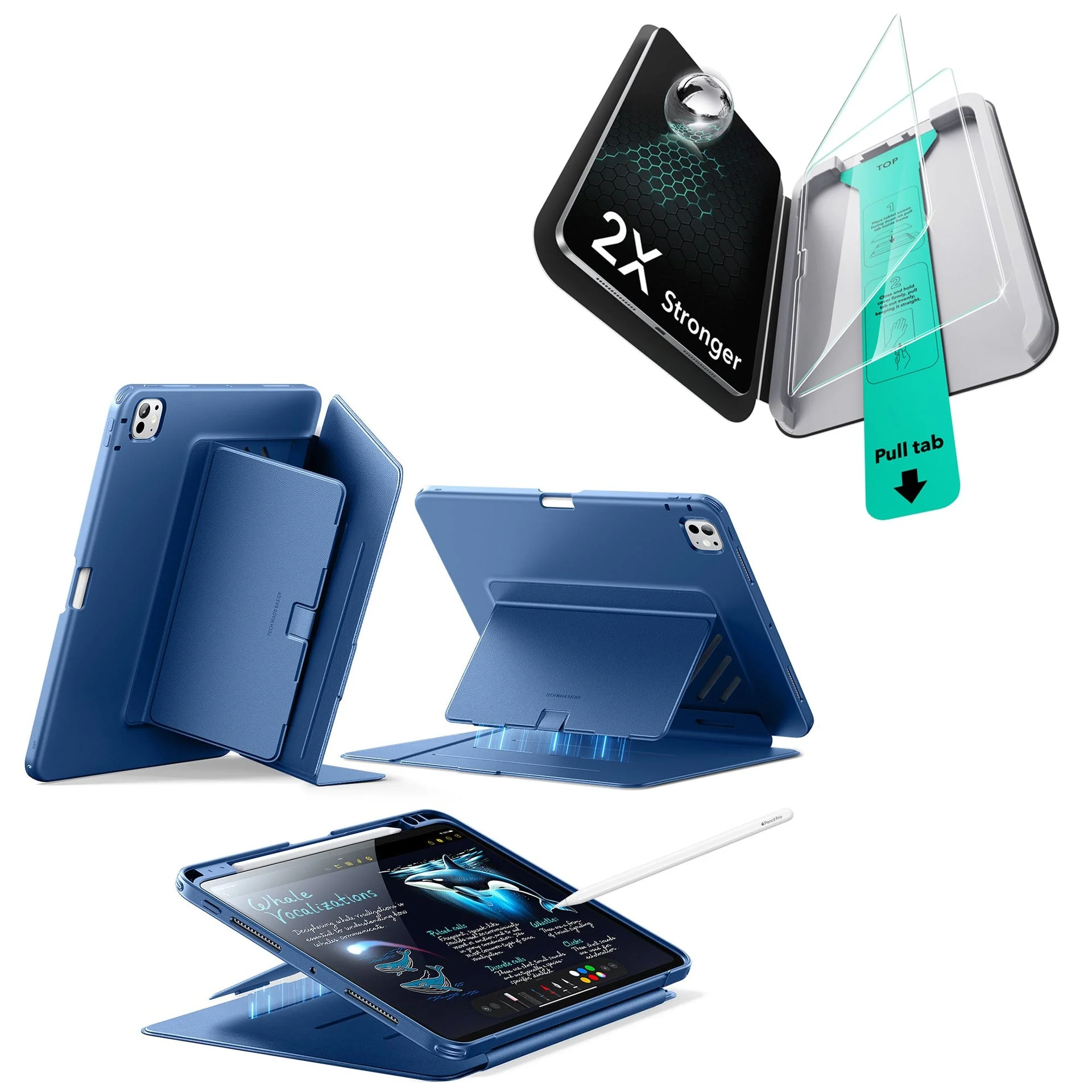 iPad Pro 11ʺ (2025) Flip Magnetic Protection Bundle - Navy Blue