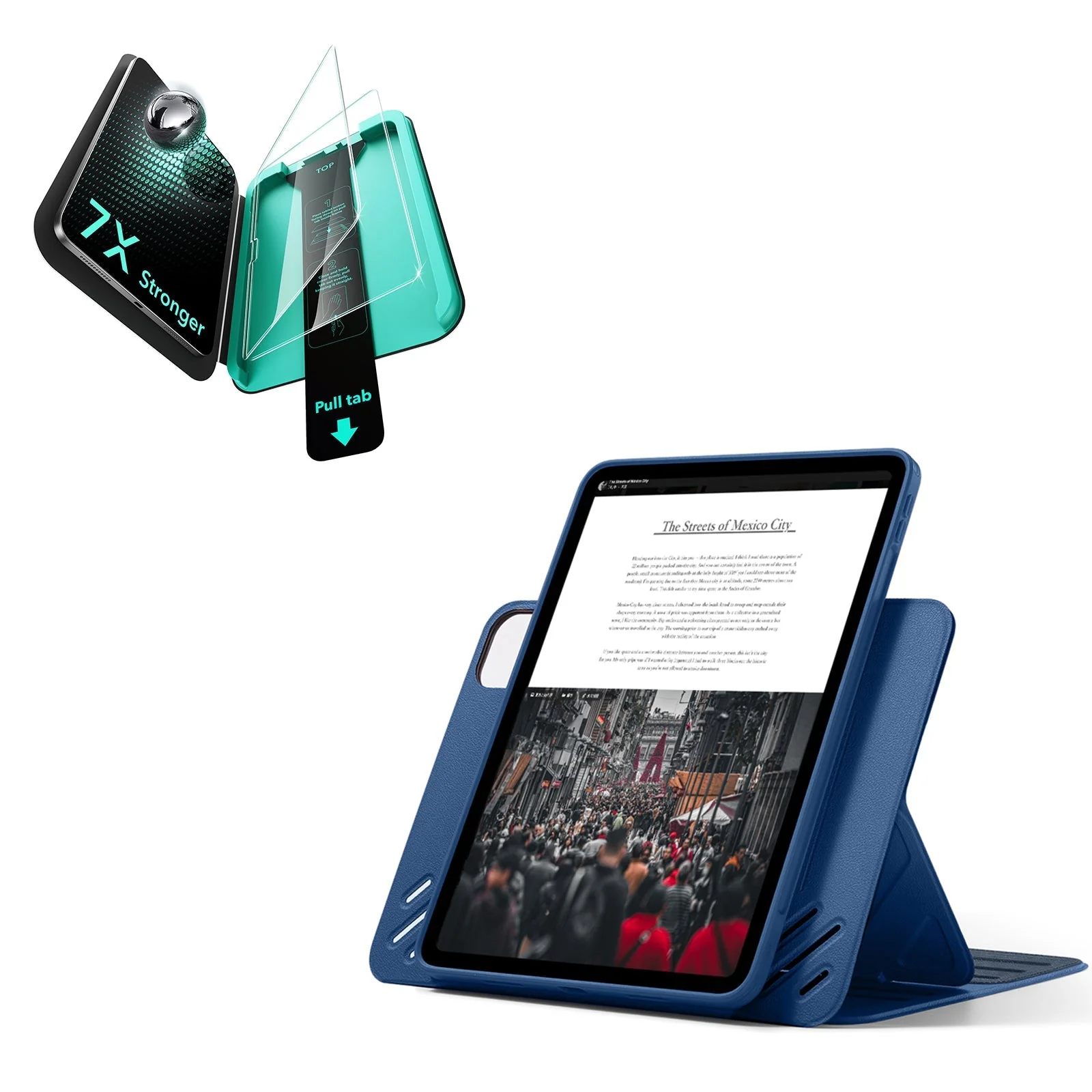 iPad Pro 11" (2025) Bundle Shift Magnetic Case & Armorite® Protection - Navy Blue