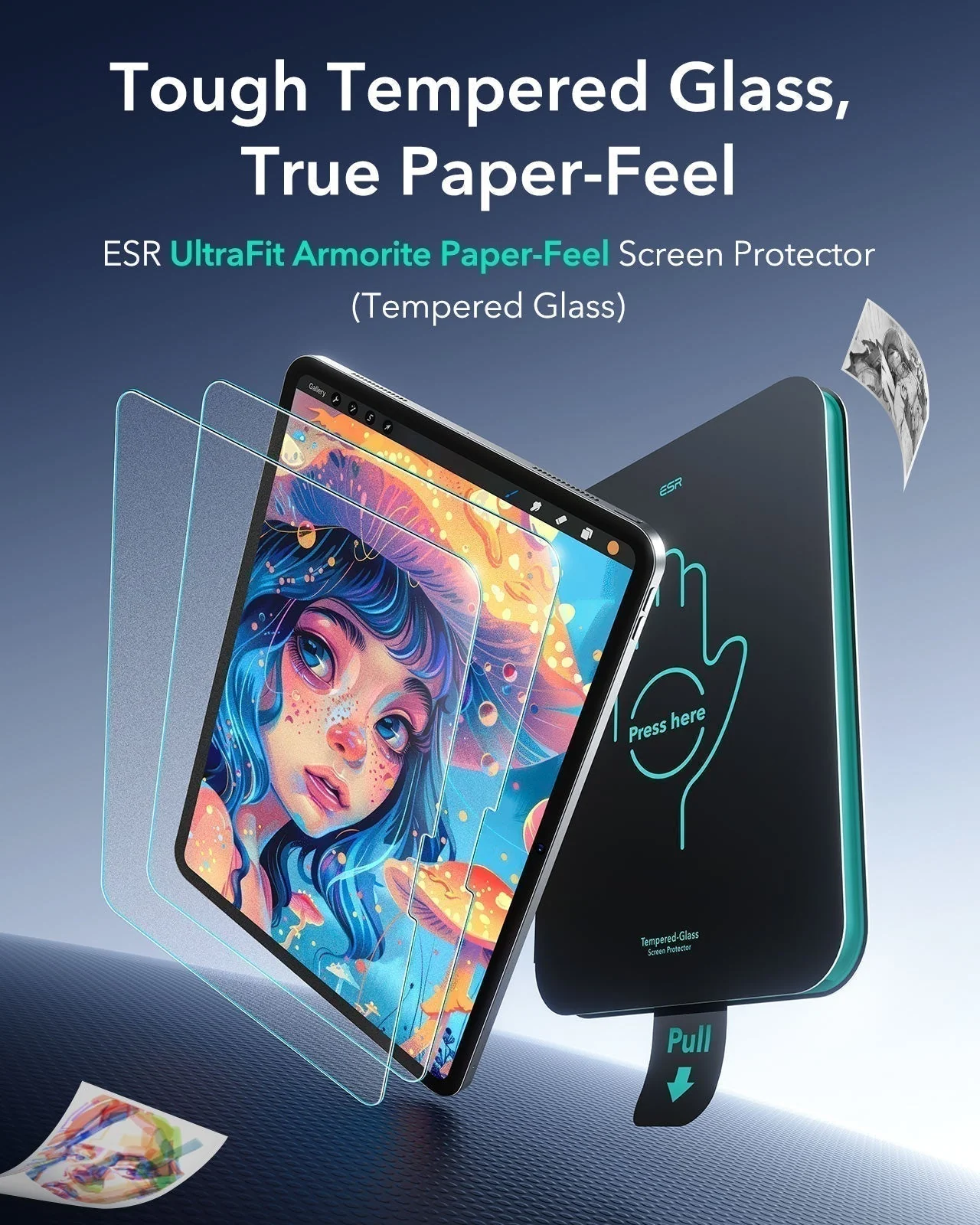 iPad Pro 11" (2025) Bundle Shift Magnetic Case & Armorite® Paper-Feel Protection - Navy Blue - Image 9