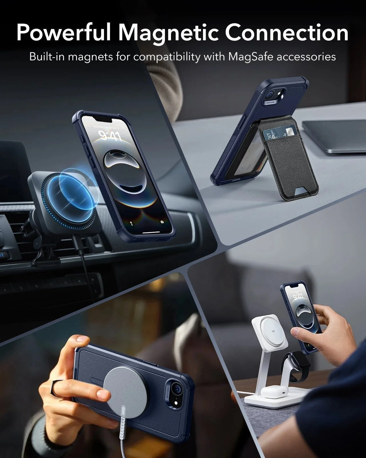 iPhone 17e Cyber Tough Magnetic Case - Navy Blue - Image 6