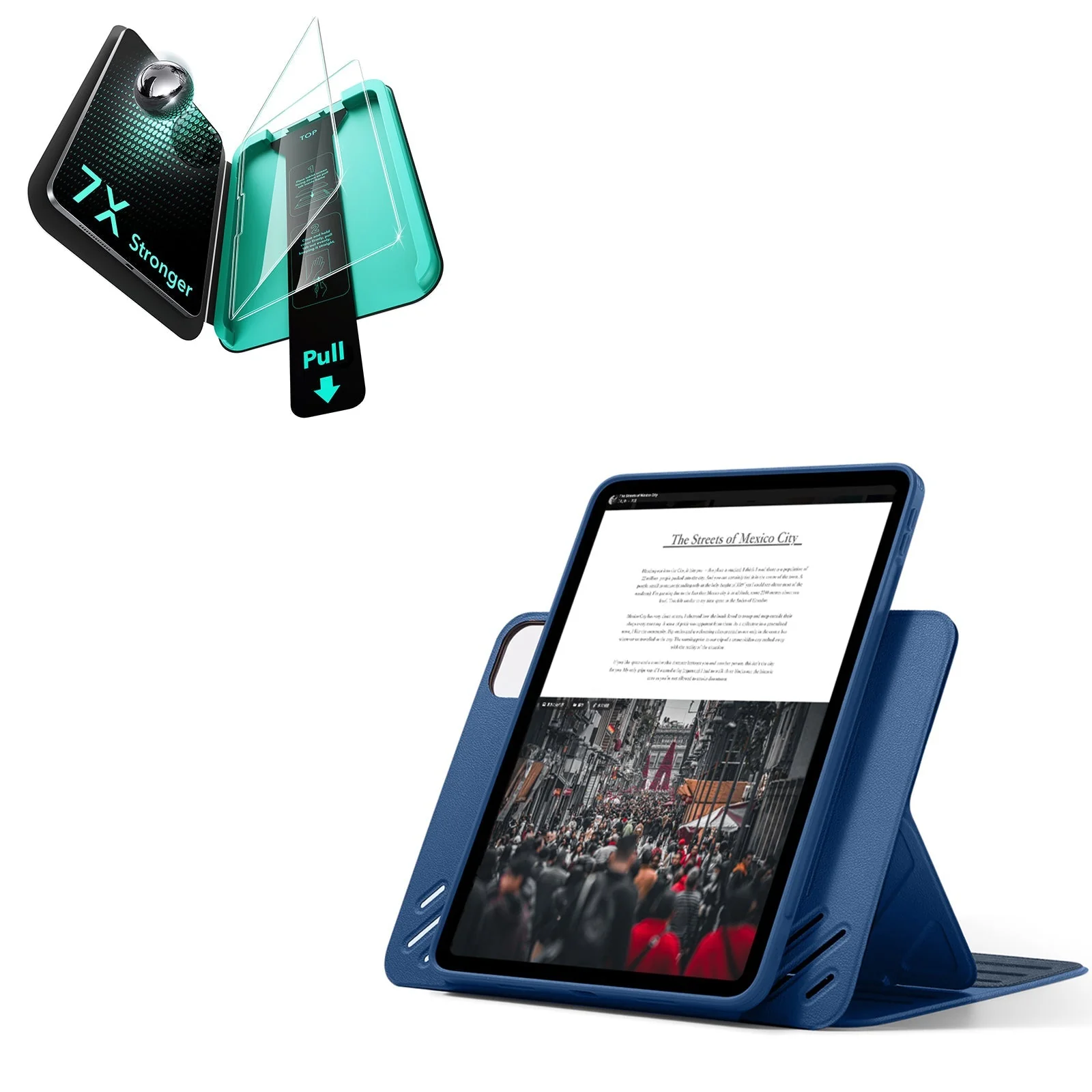 iPad Pro 13" (2025) Bundle Shift Magnetic Case & Armorite® Protection - Navy Blue