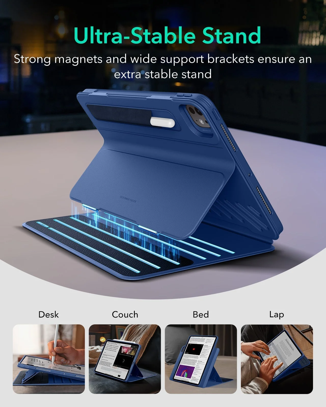iPad Pro 13" (2025) Bundle Shift Magnetic Case & Armorite® Protection - Navy Blue - Image 4