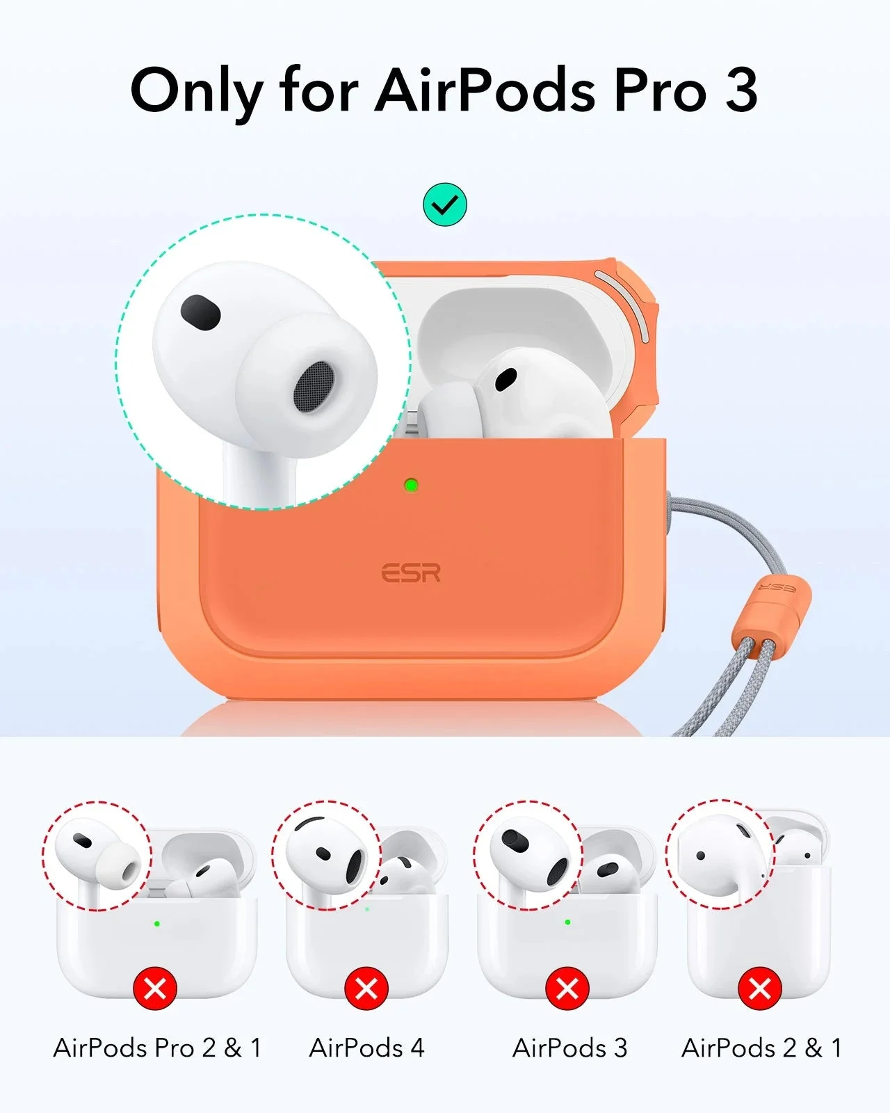 AirPods Pro 3 Orbit Hybrid Magnetic Case - Orange - Image 2