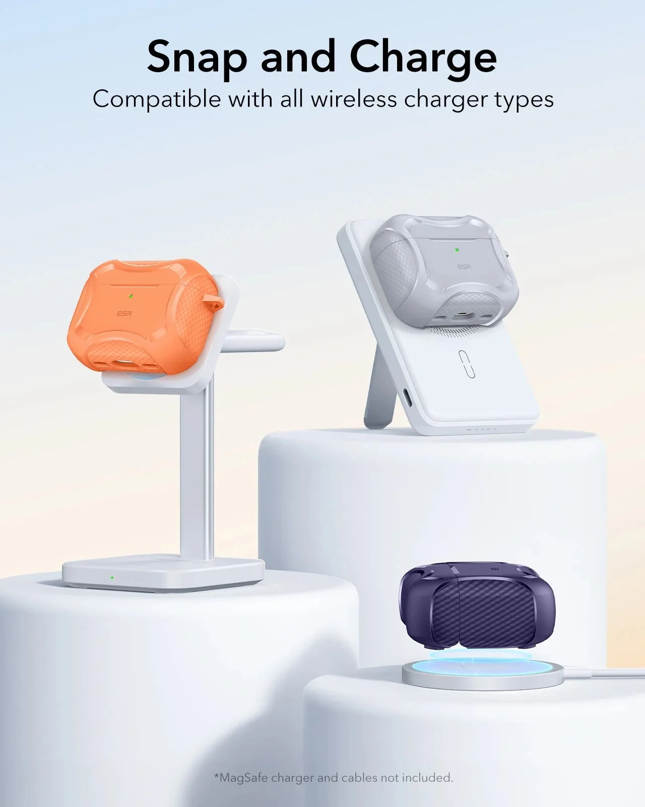 AirPods Pro 3 Cyber Tough Magnetic Case - Orange - Image 7