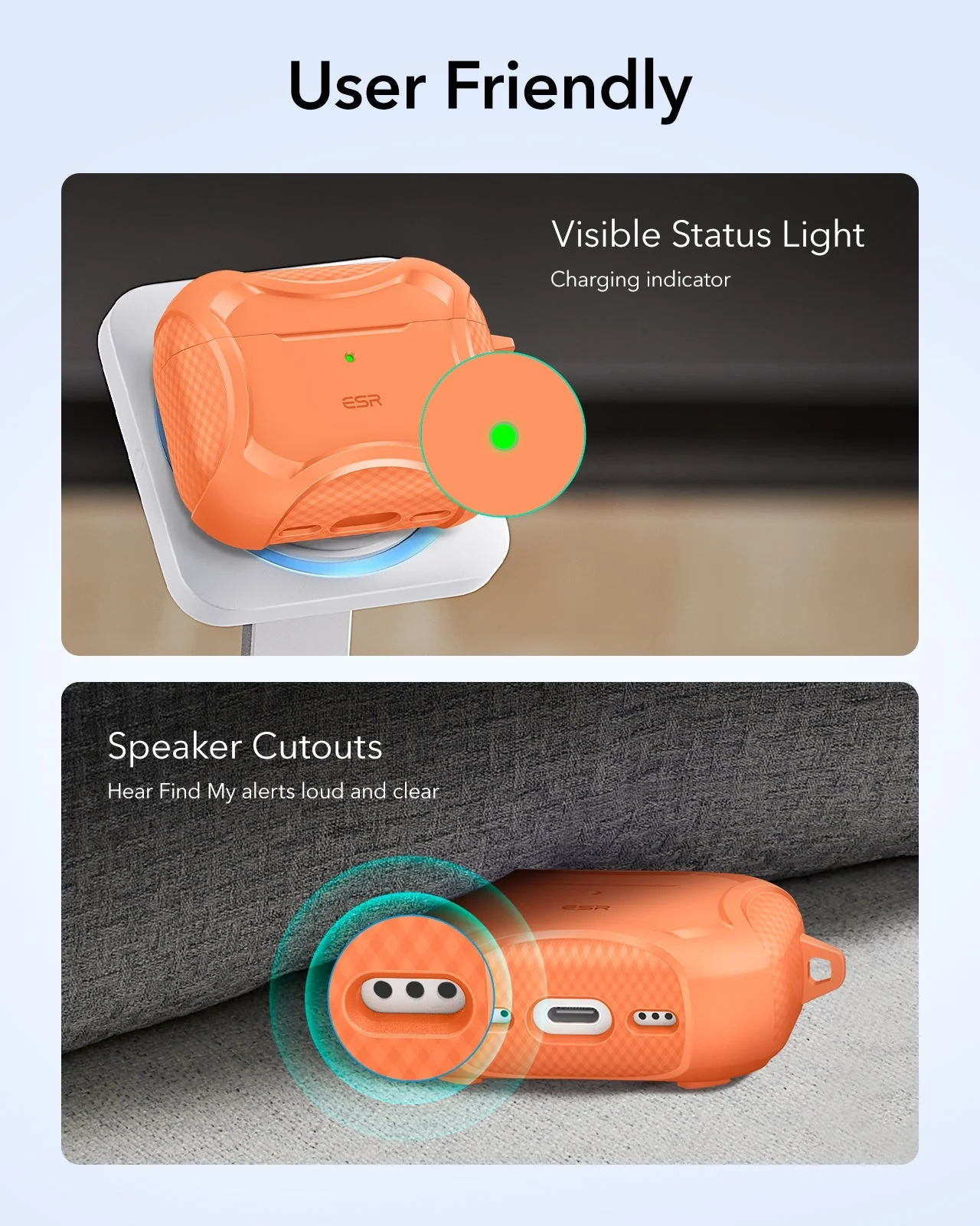 AirPods Pro 3 Cyber Tough Magnetic Case - Orange - Image 9