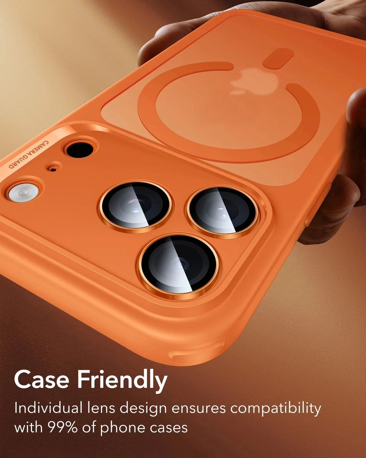 iPhone 17 Pro Max/17 Pro Armorite®️ Camera Lens Protector - Orange - Image 8