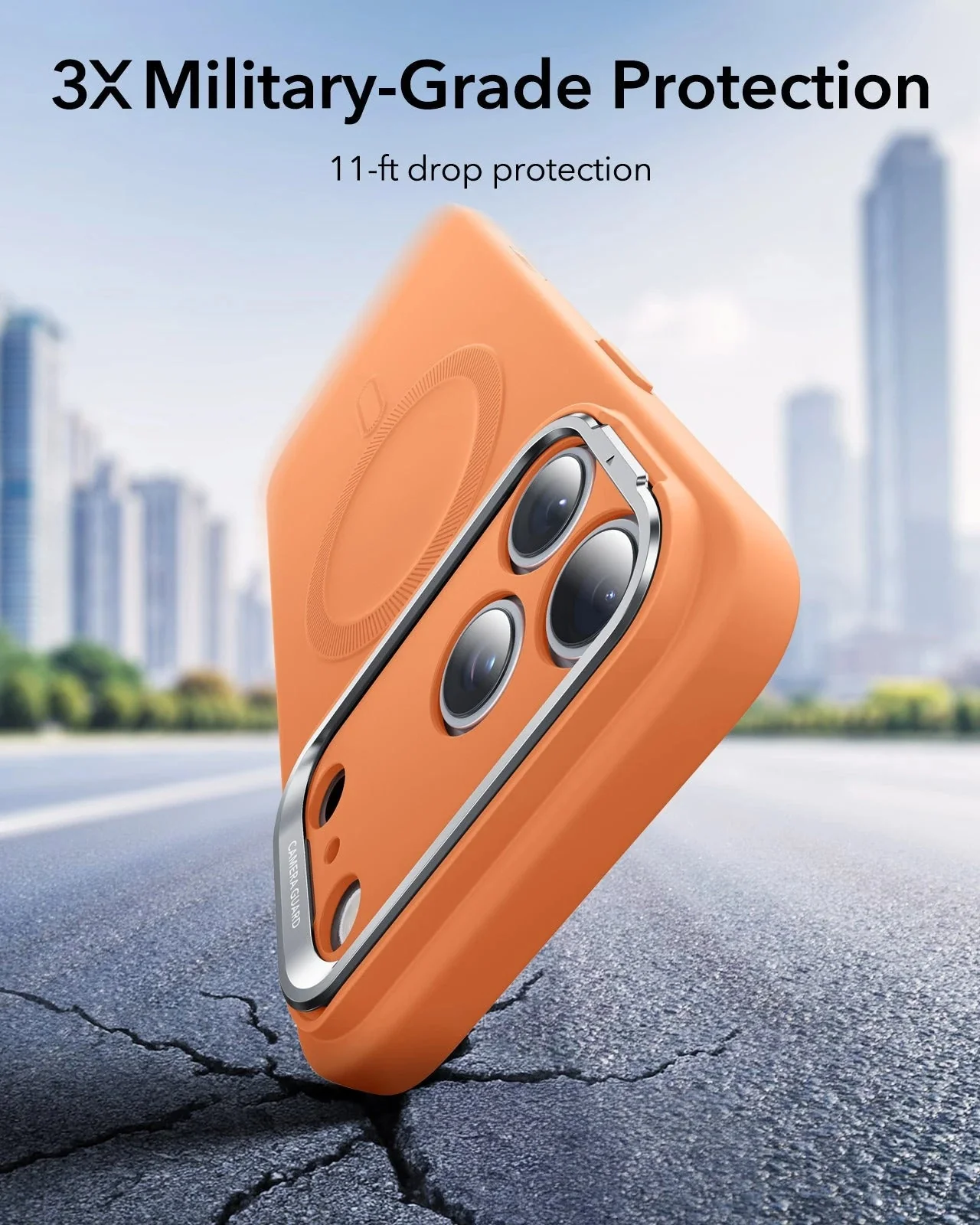iPhone 17 Pro Max Cloud Soft Magnetic Case (Camera Control, Stash Stand) - Orange - Image 5