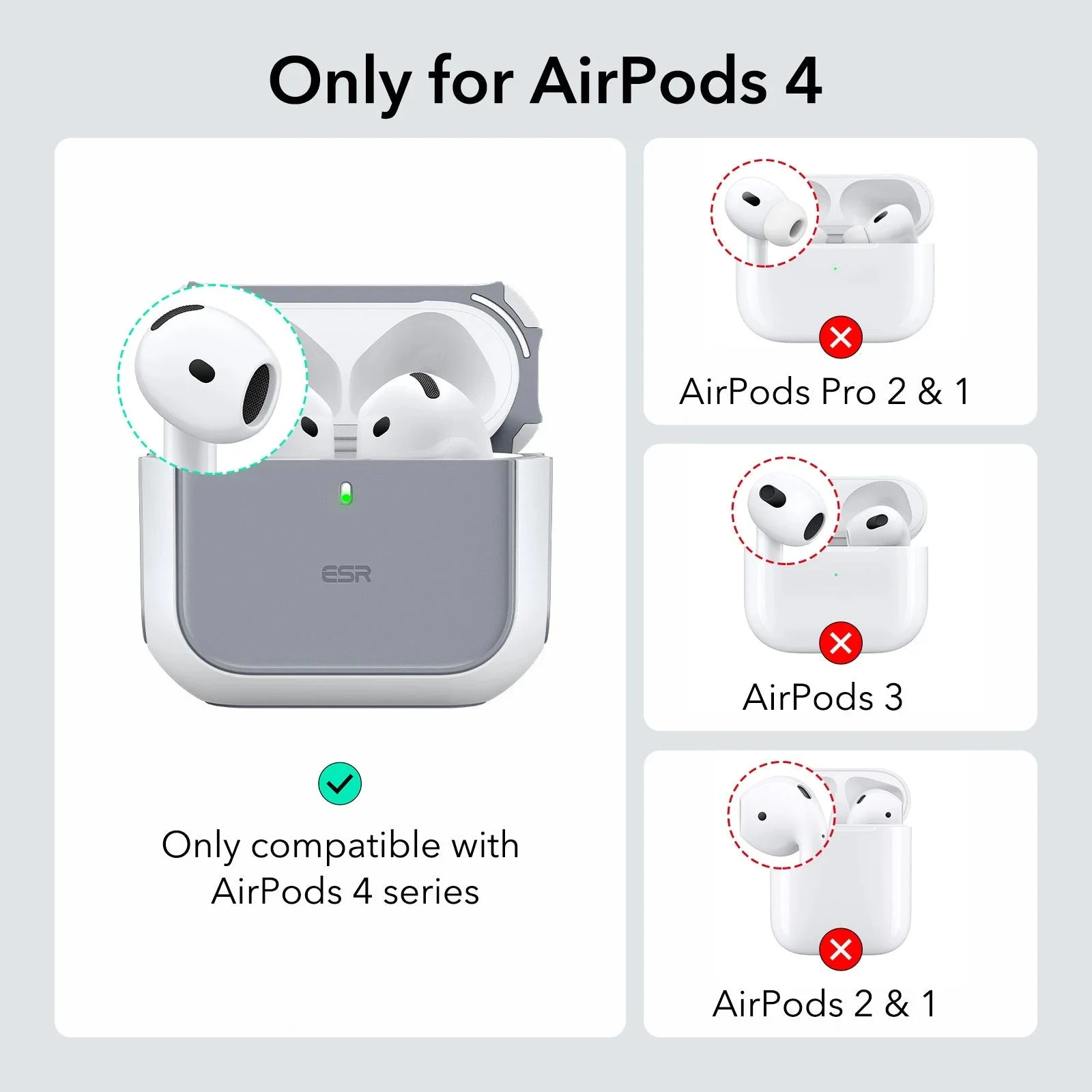 Orbit Hybrid Snap-and-Charge Bundle for AirPods 4 - White - Image 3