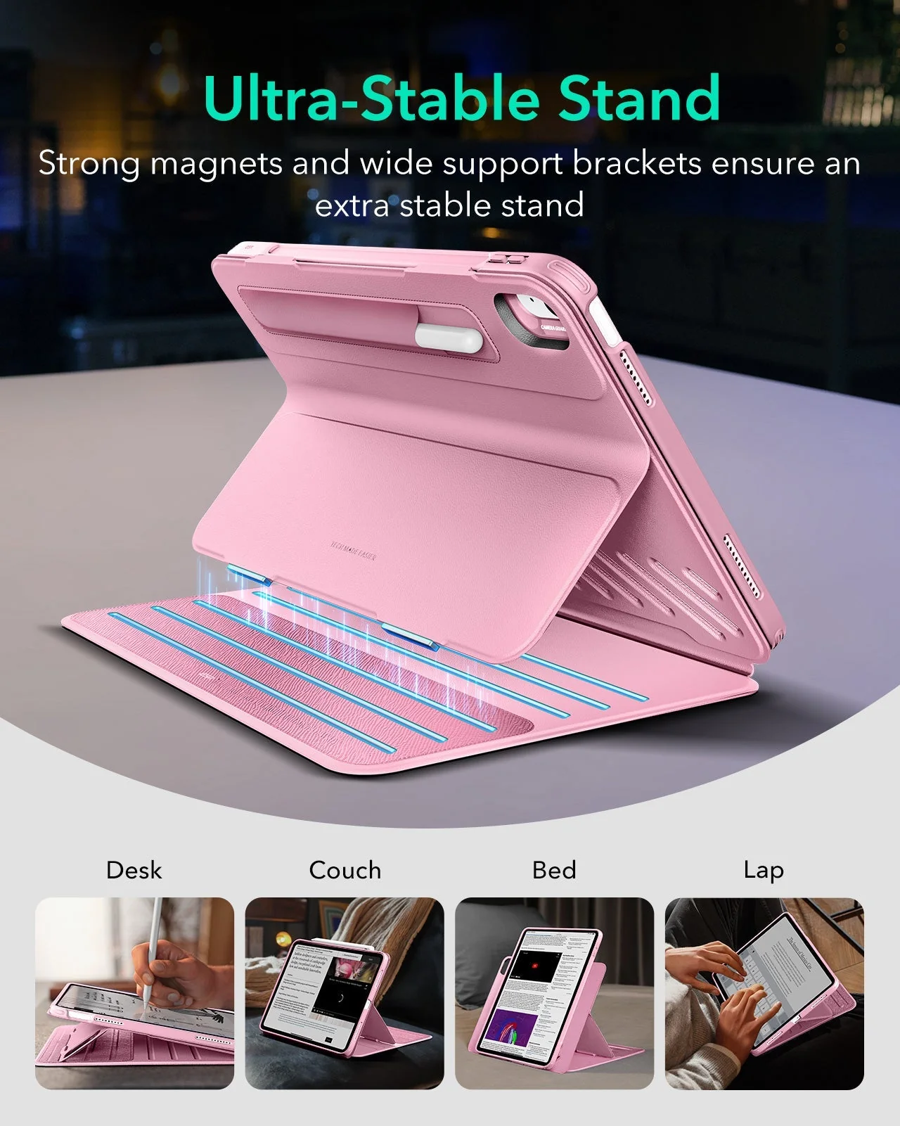 iPad 11" (A16) 2025 Bundle Shift Magnetic Case & Armorite® Protection - Pink - Image 4