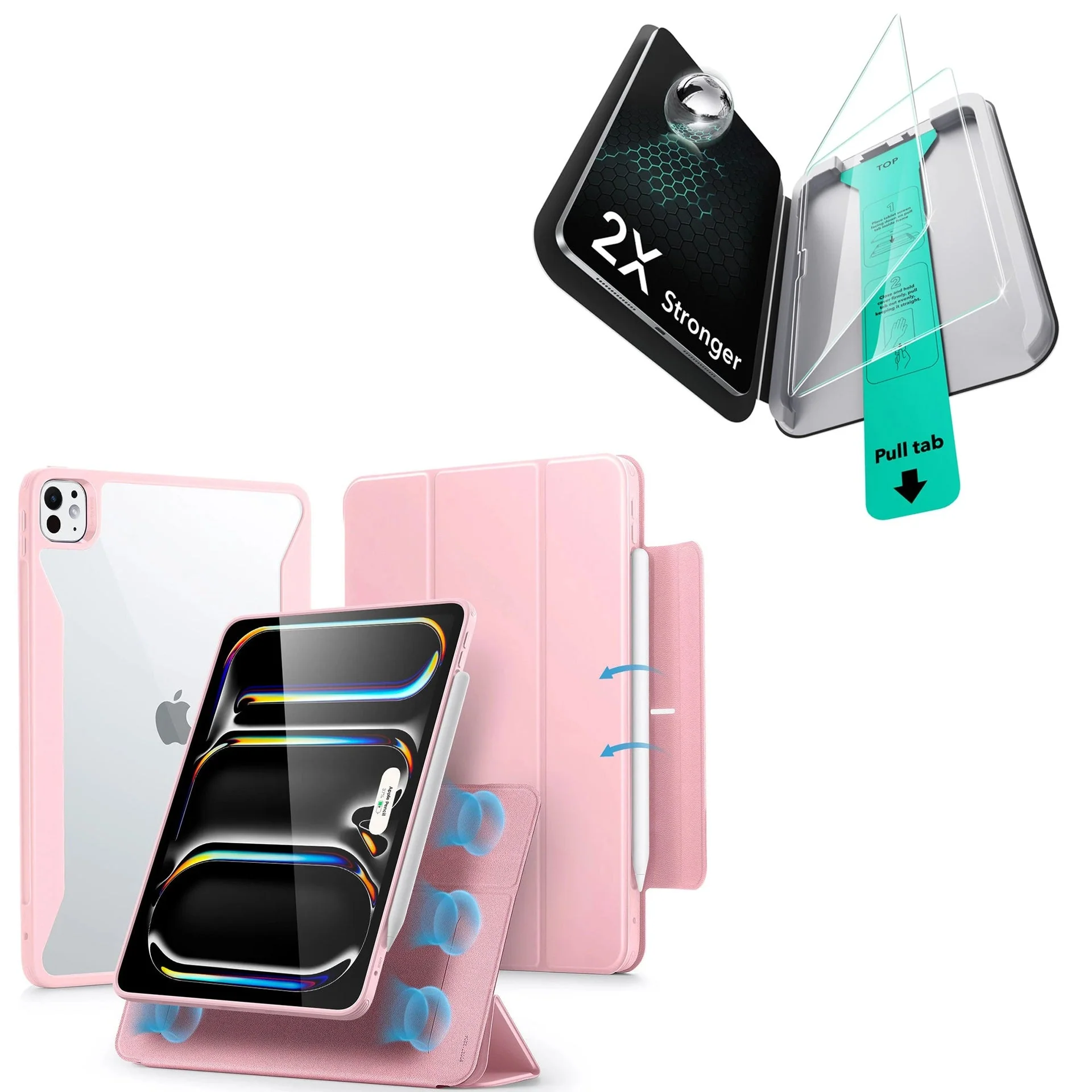 iPad Pro 11ʺ (2025) Rebound Case and Screen Protector Bundle - Pink