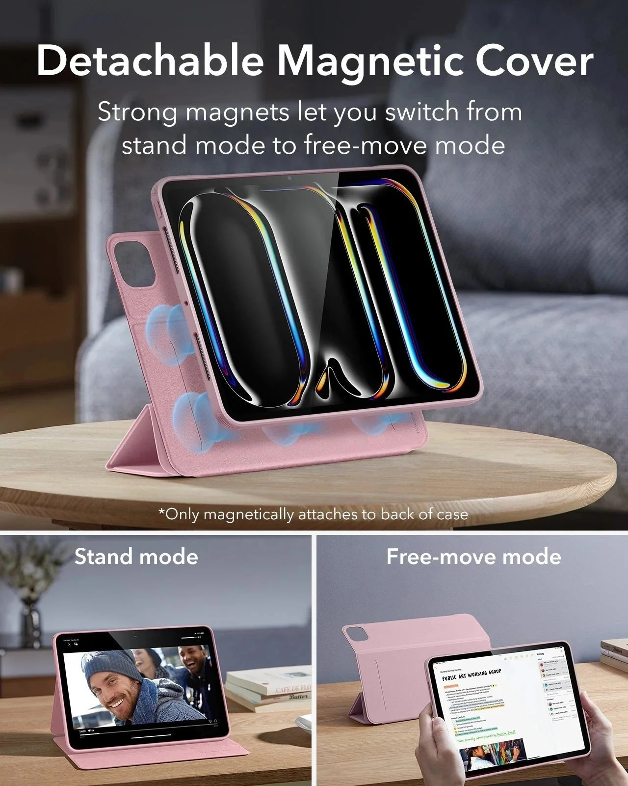 iPad Pro 11ʺ (2025) Rebound Case and Screen Protector Bundle - Pink - Image 4
