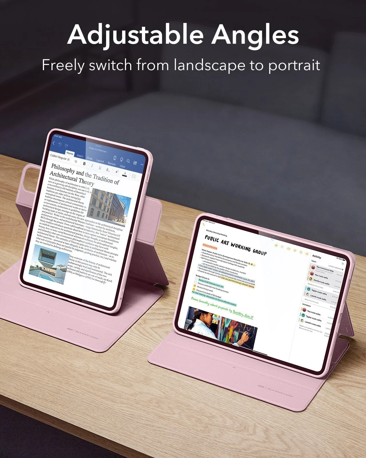 iPad Pro 11ʺ (2025) Rebound Case and Screen Protector Bundle - Pink - Image 5