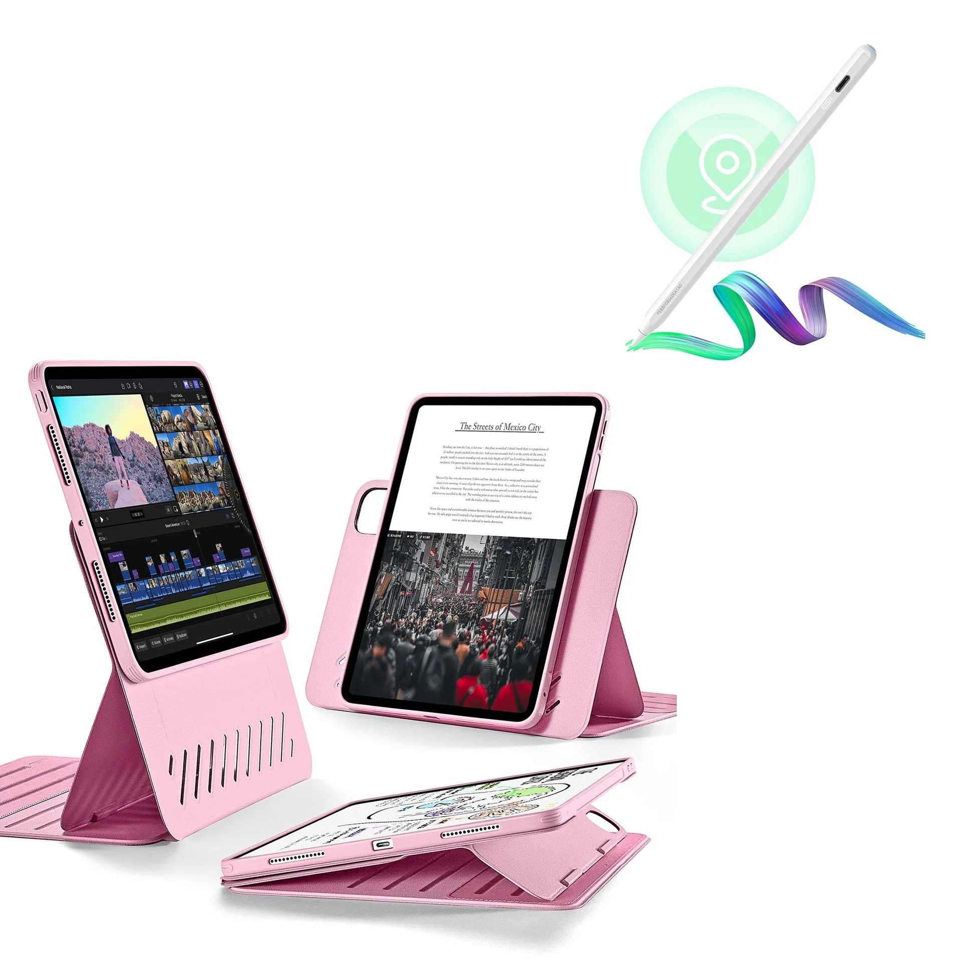 iPad Pro 13″ (2024) Shift Magnetic Case with Pencil Bundle - Pink