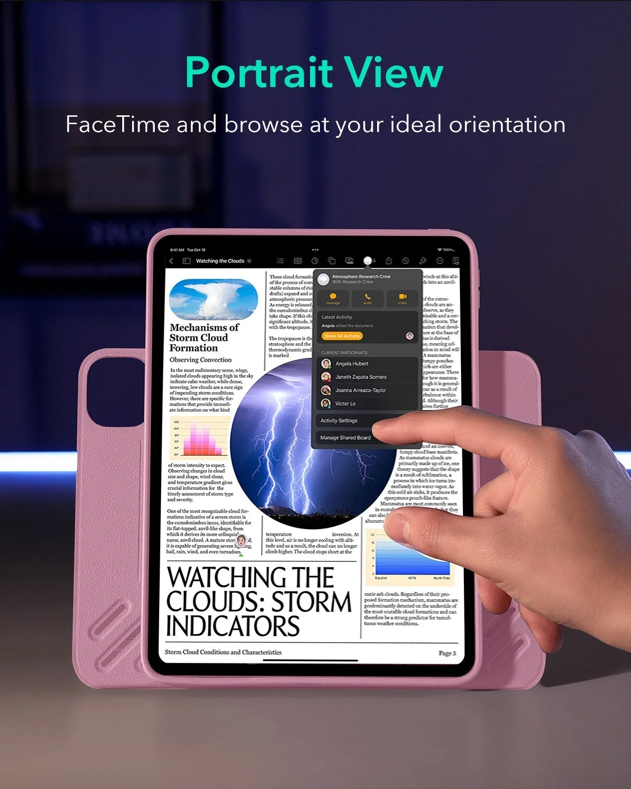 iPad Pro 13" (2025) Bundle Shift Magnetic Case & Armorite® Paper-Feel Protection - Pink - Image 5