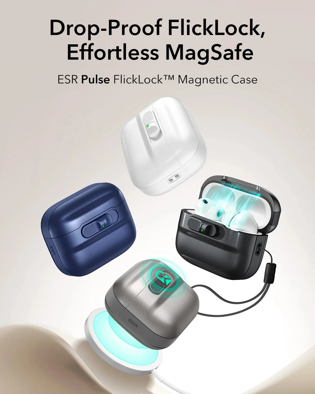 AirPods Pro 3 Pulse FlickLock Magnetic Case - Navy Blue - Image 3