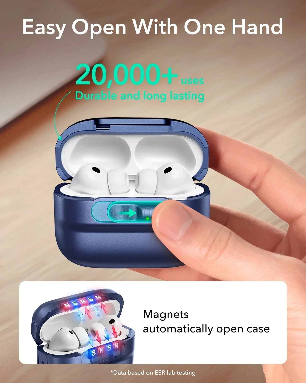 AirPods Pro 3 Pulse FlickLock Magnetic Case - Navy Blue - Image 5