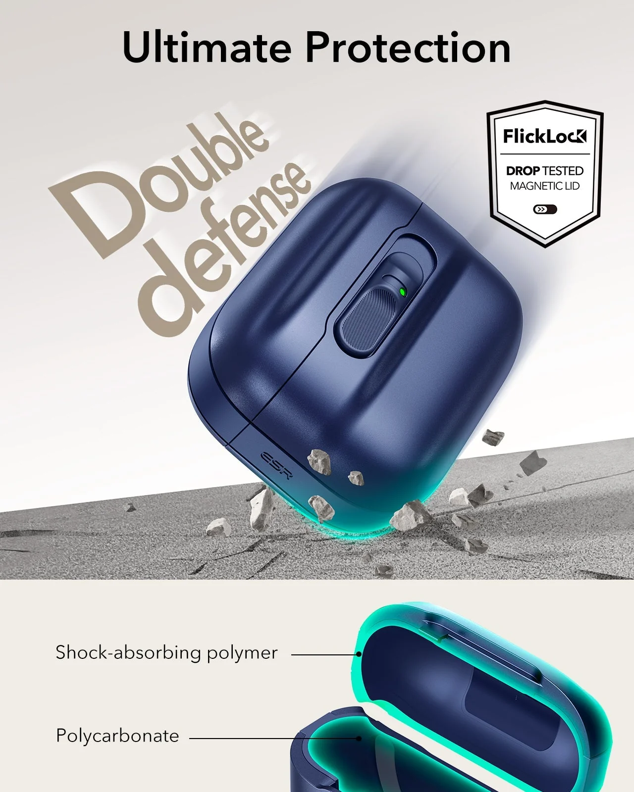 AirPods Pro 3 Pulse FlickLock Magnetic Case - Navy Blue - Image 7