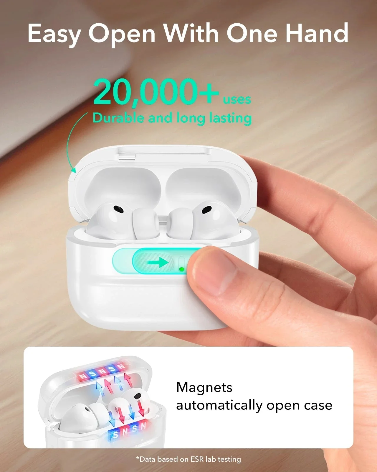 AirPods Pro 3 Pulse FlickLock Magnetic Case - White - Image 7