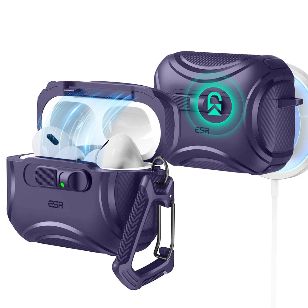 AirPods Pro 3 Cyber FlickLock Magnetic Case - Purple