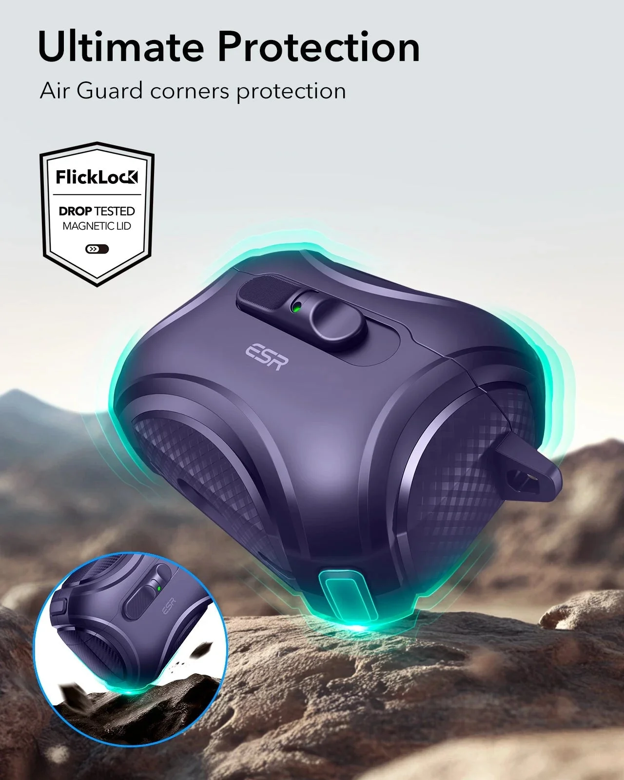 AirPods Pro 3 Cyber FlickLock Magnetic Case - Purple - Image 7