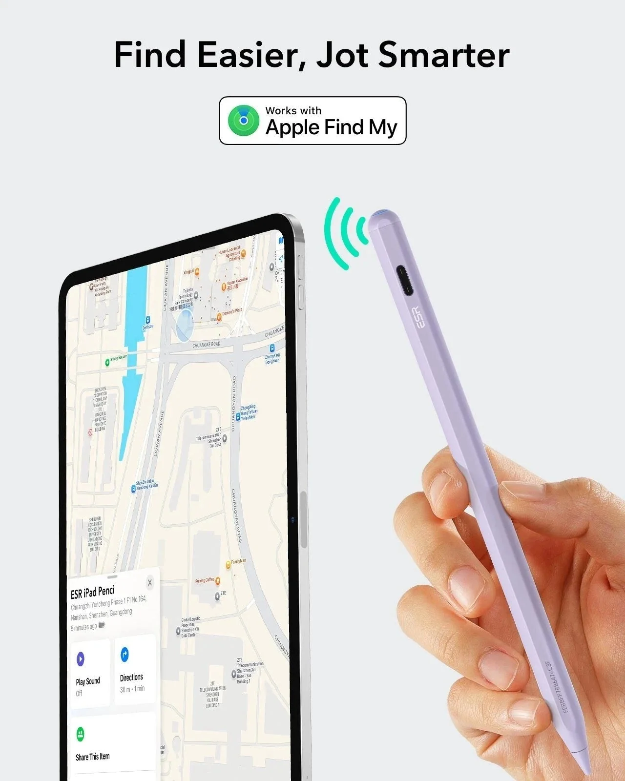 Geo Digital Pencil with Built-in Find My - Purple - Image 3