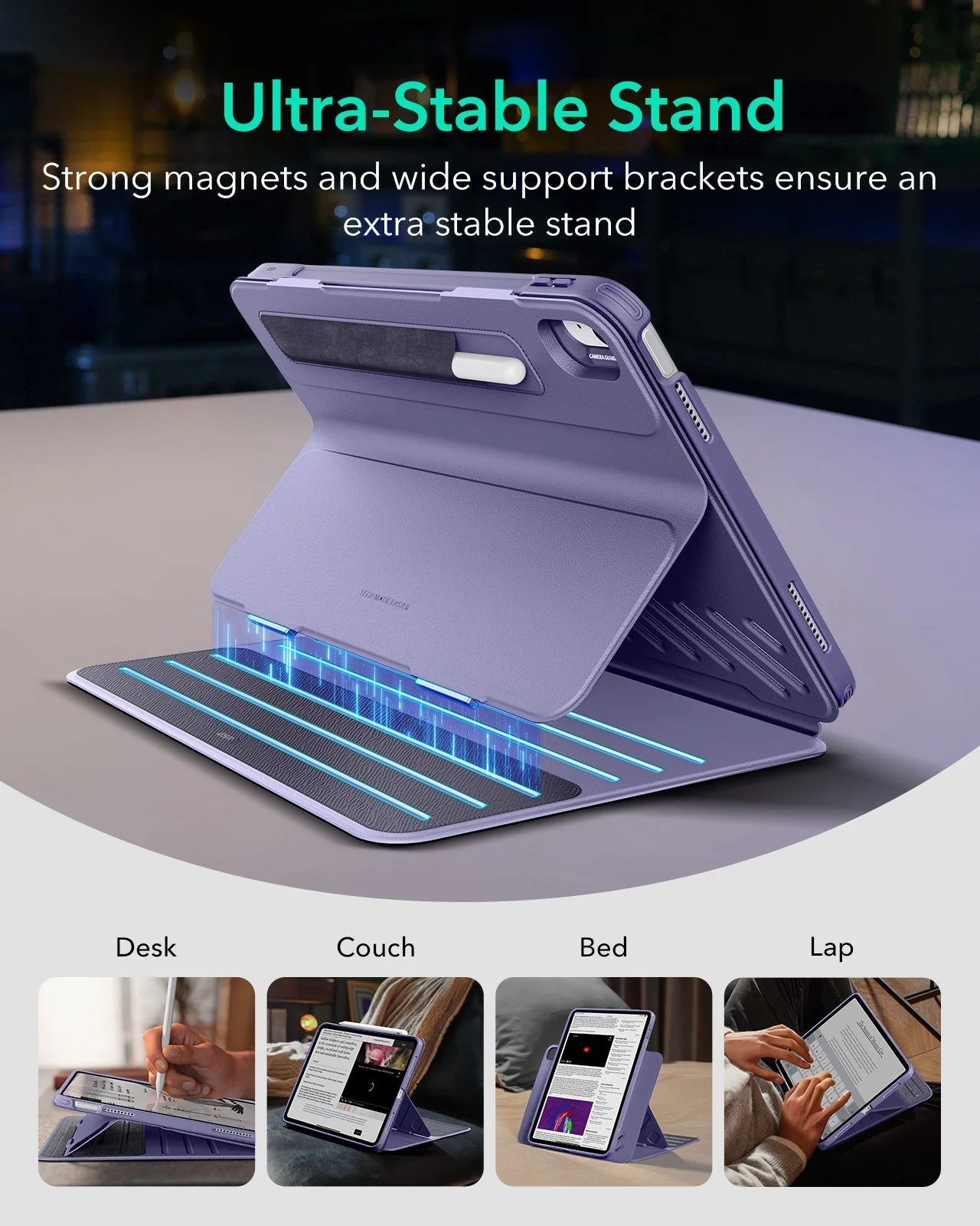 iPad 11" (A16) 2025 Bundle Shift Magnetic Case & Armorite® Paper-Feel Protection - Purple - Image 4