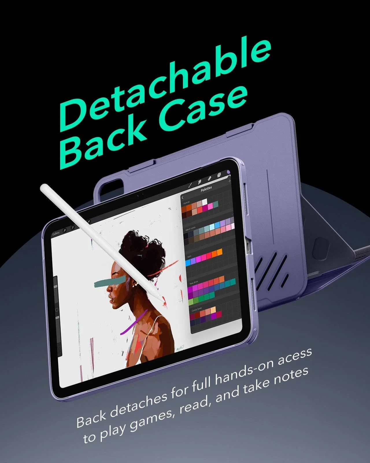 iPad 11" (A16) 2025 Bundle Shift Magnetic Case & Armorite® Paper-Feel Protection - Purple - Image 6